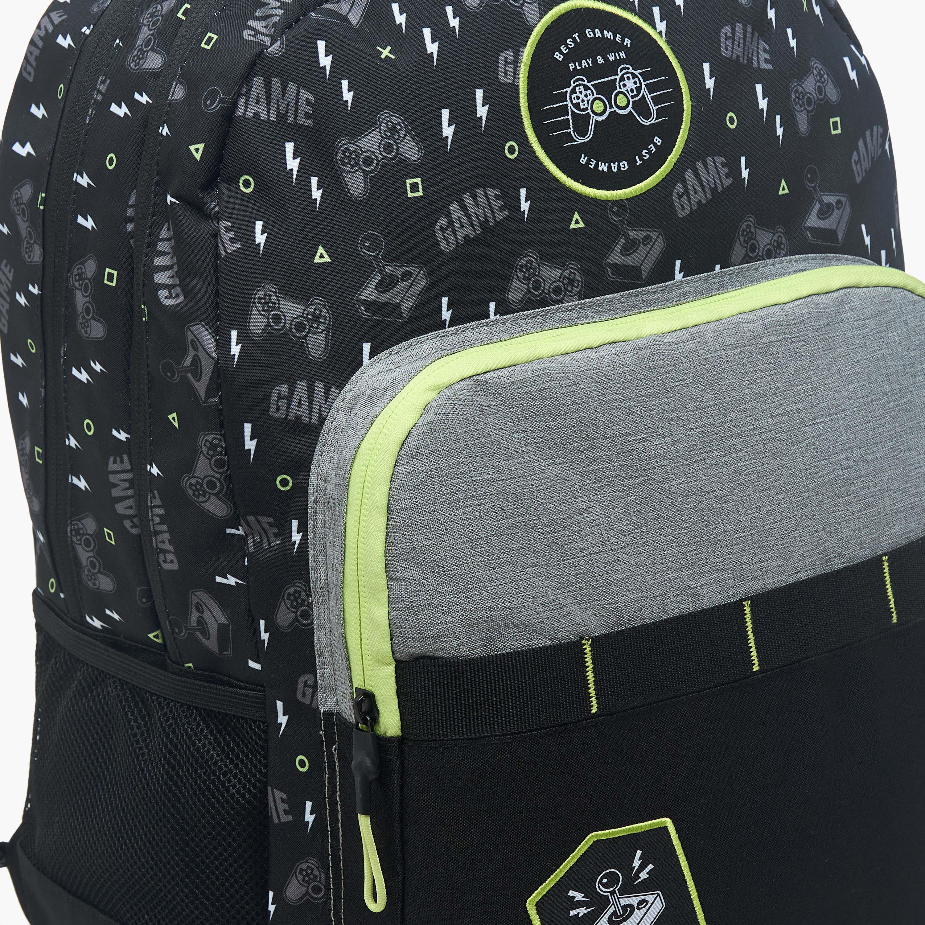 Mayfair Gaming Print Backpack with Zip Closure and Adjustable Straps - 42x29x20 cms-school-bagsandbackpacks-backpacks-image-7