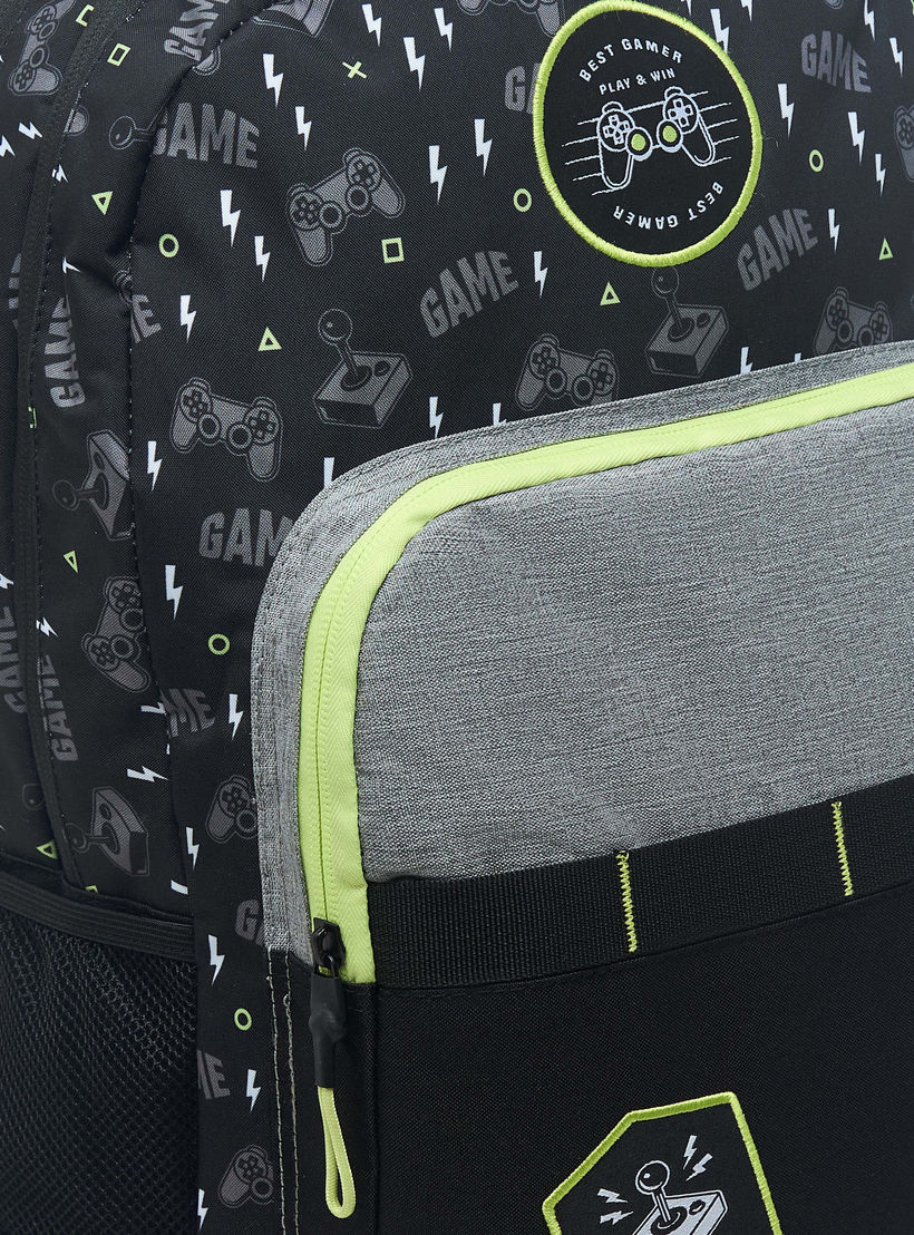Mayfair Gaming Print Backpack with Zip Closure and Adjustable Straps - 42x29x20 cms-school-bagsandbackpacks-backpacks-image-7