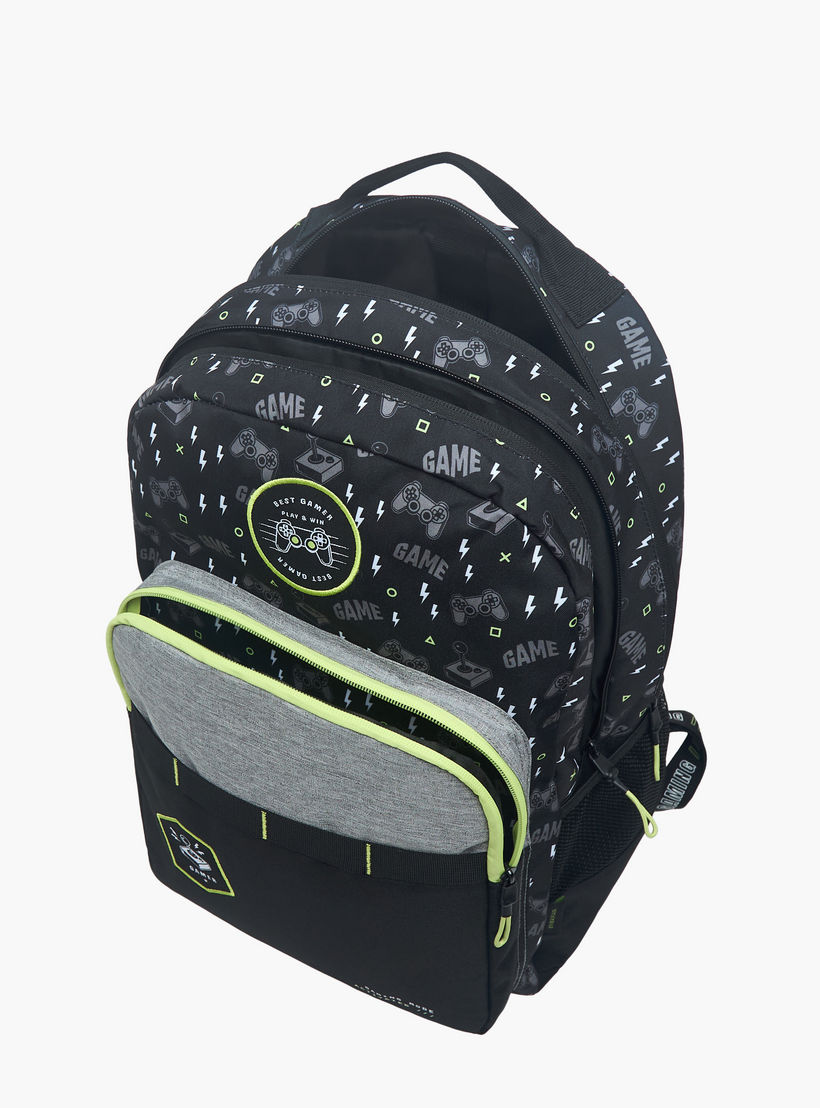 Mayfair Gaming Print Backpack with Zip Closure and Adjustable Straps - 42x29x20 cms-school-bagsandbackpacks-backpacks-image-9