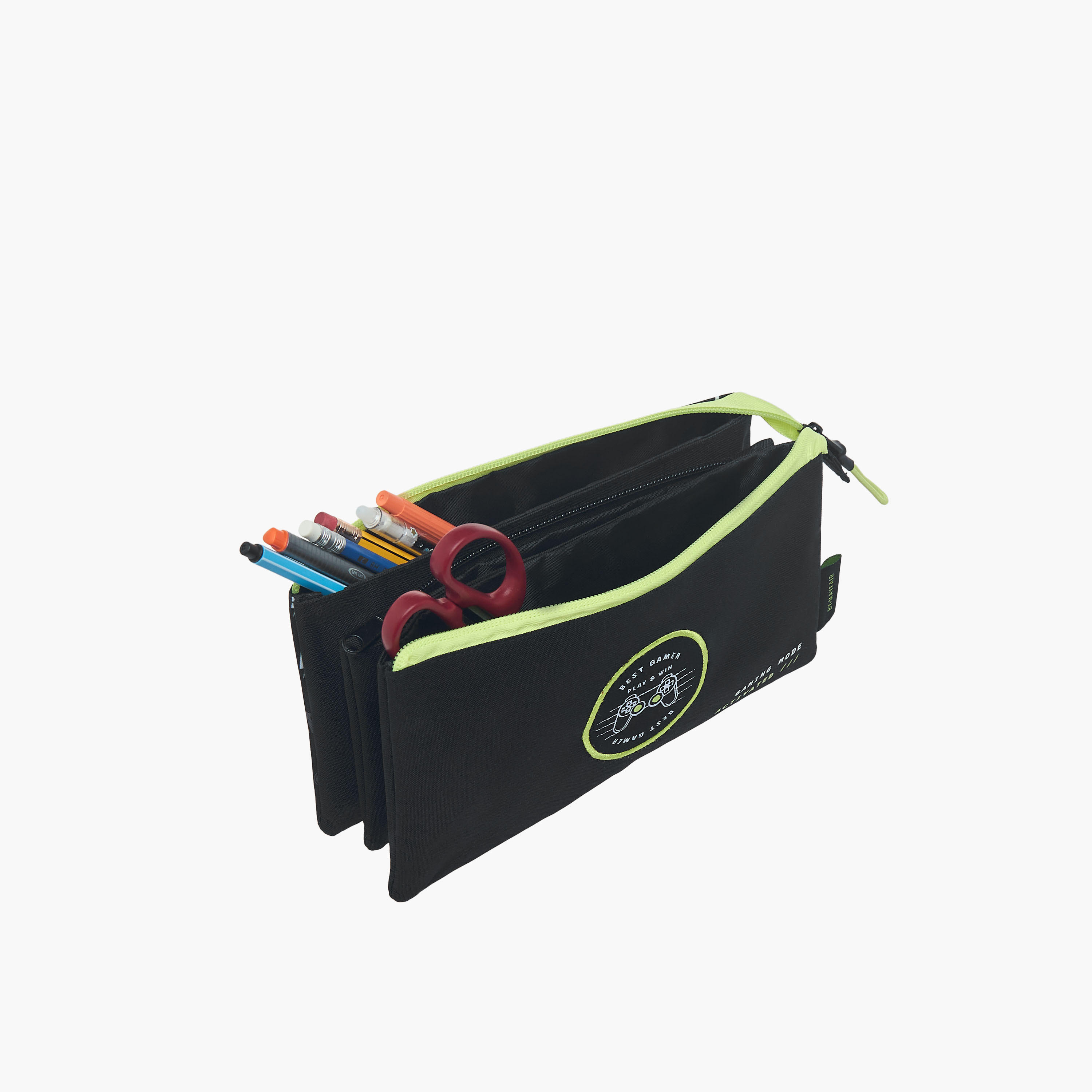 Mayfair Gamer Print 3-Compartment Pencil Pouch with Zip Closure-school-stationery-pencilcases-image-5