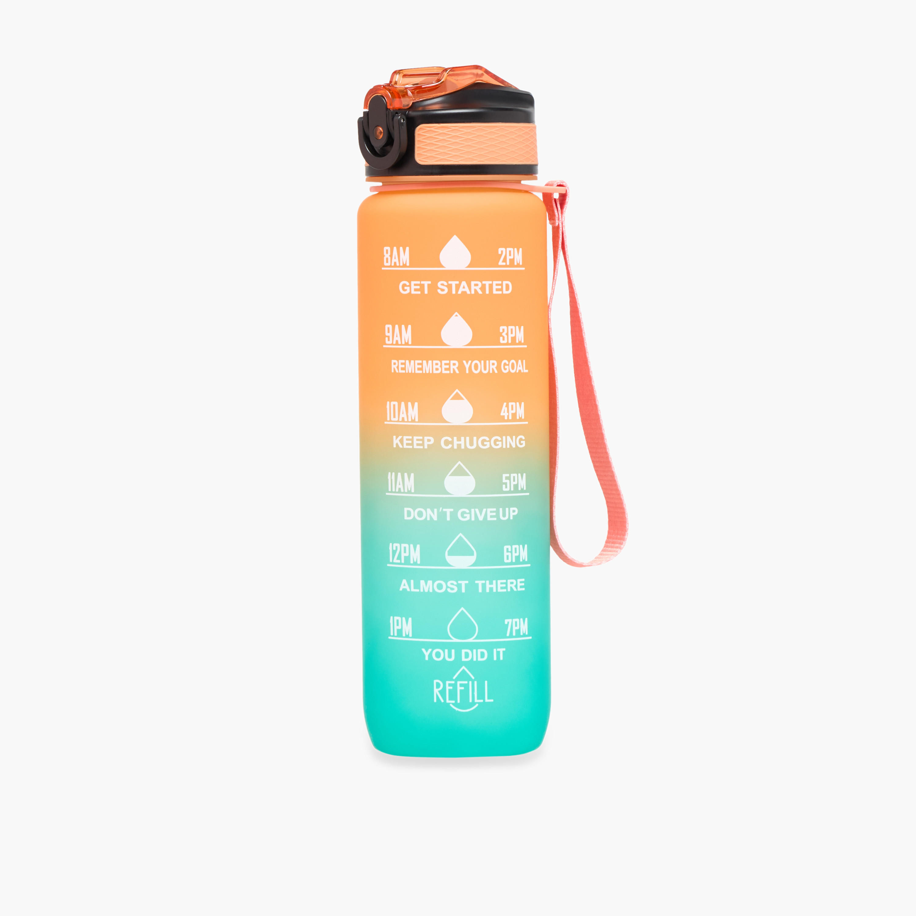 Printed Sipper Water Bottle with Push Button and Strap Handle - 1 L-school-waterbottles-image-1