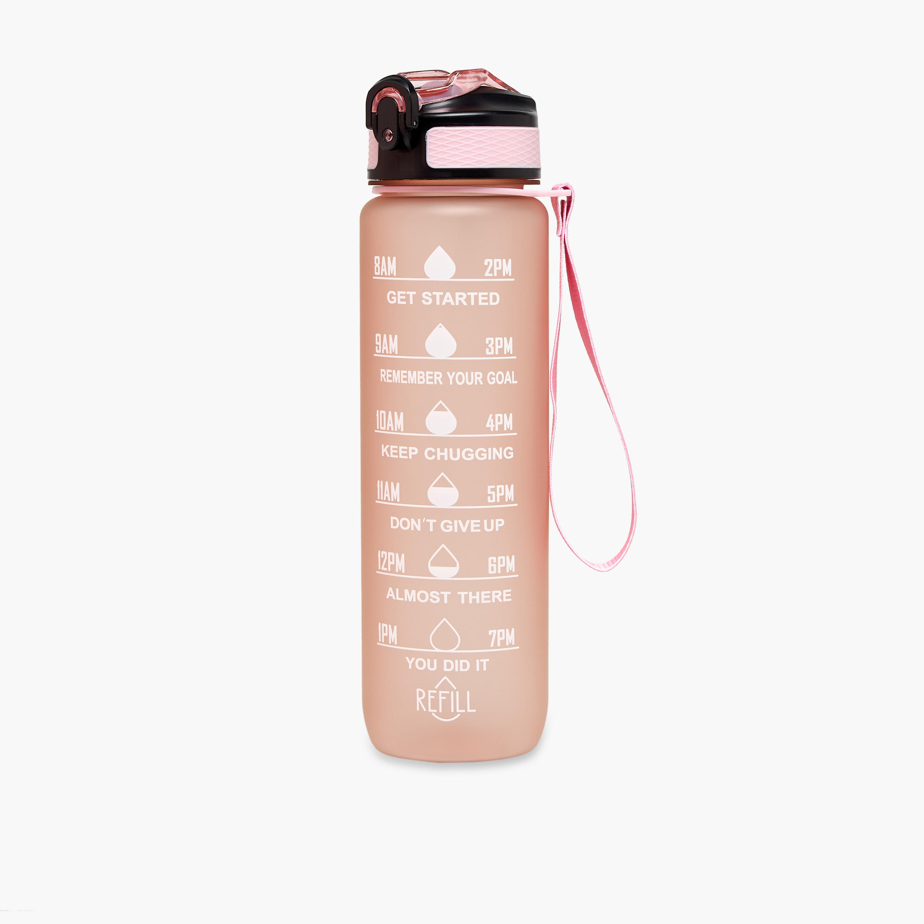 Printed Sipper Water Bottle with Push Button and Strap Handle - 1 L-school-waterbottles-image-1