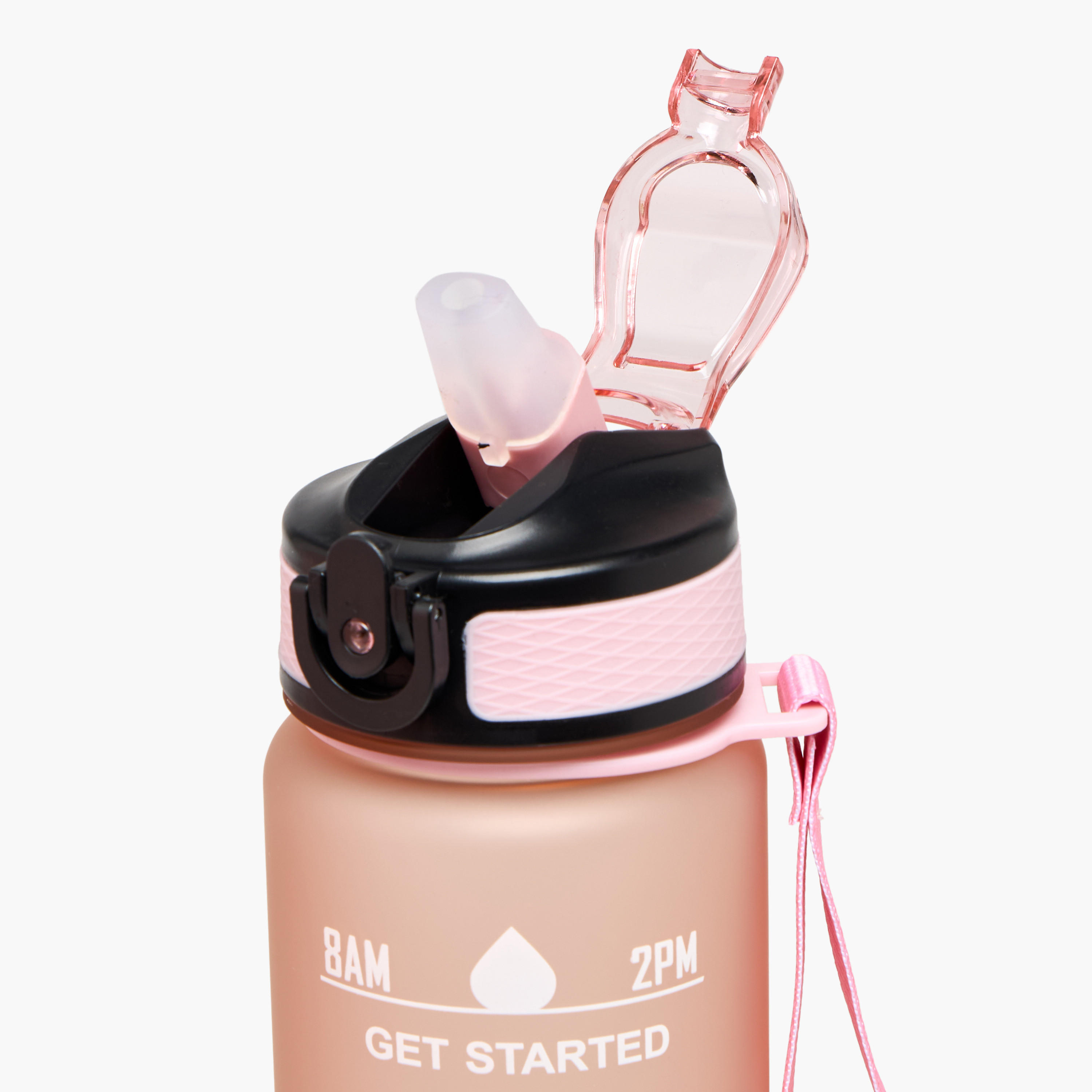 Printed Sipper Water Bottle with Push Button and Strap Handle - 1 L-school-waterbottles-image-4