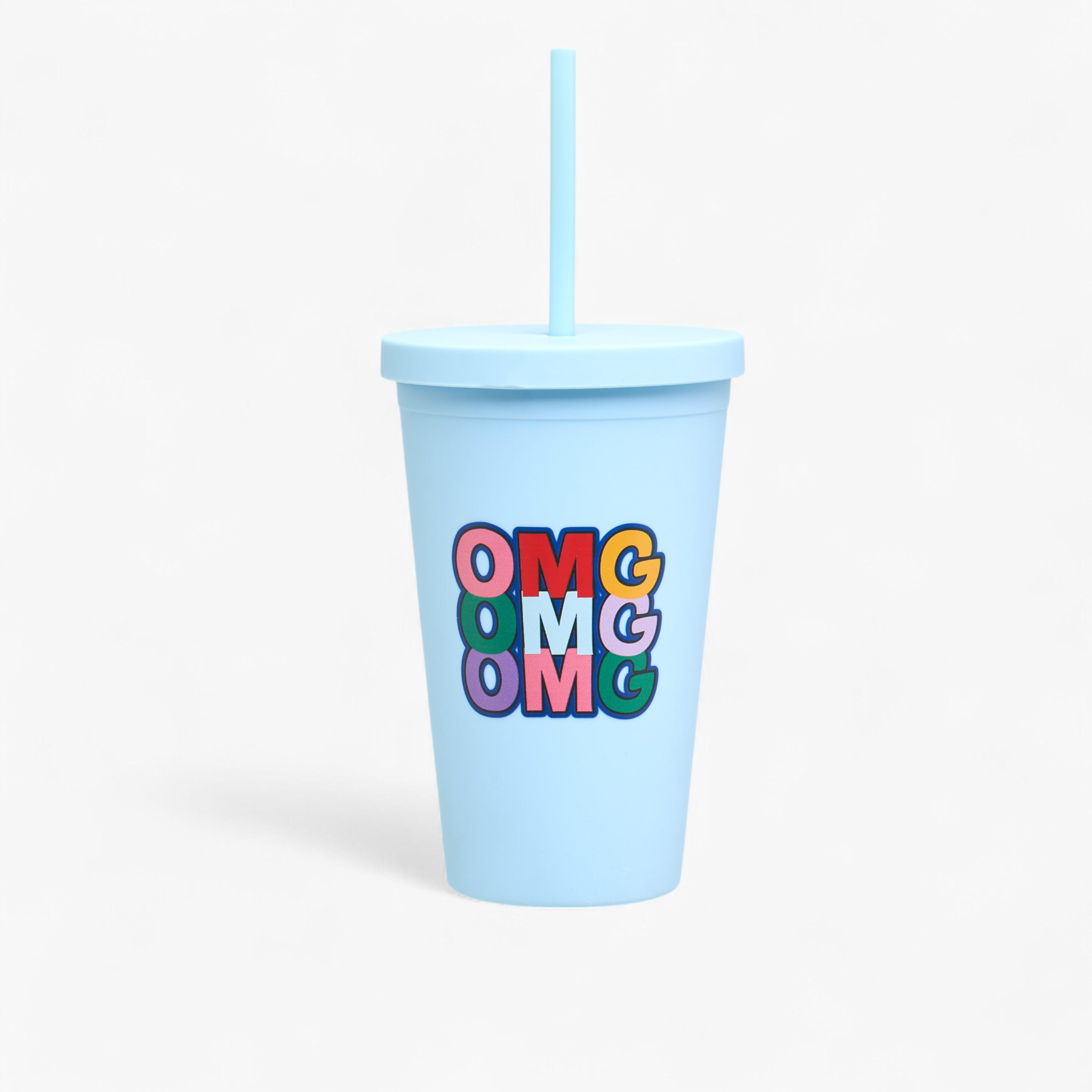 OMG Print Tumbler with Straw - 450 ml-school-waterbottles-image-1
