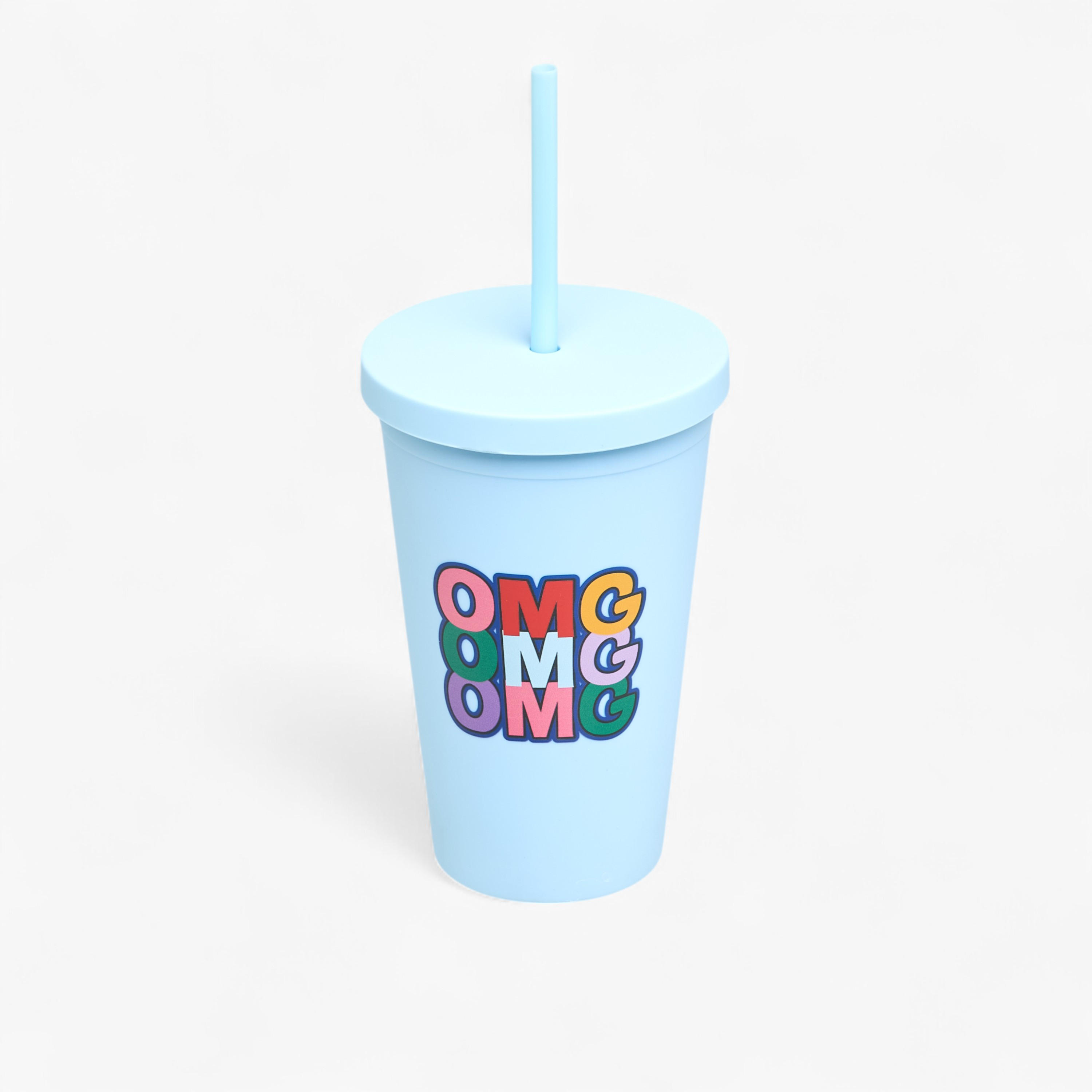 OMG Print Tumbler with Straw - 450 ml-school-waterbottles-image-2
