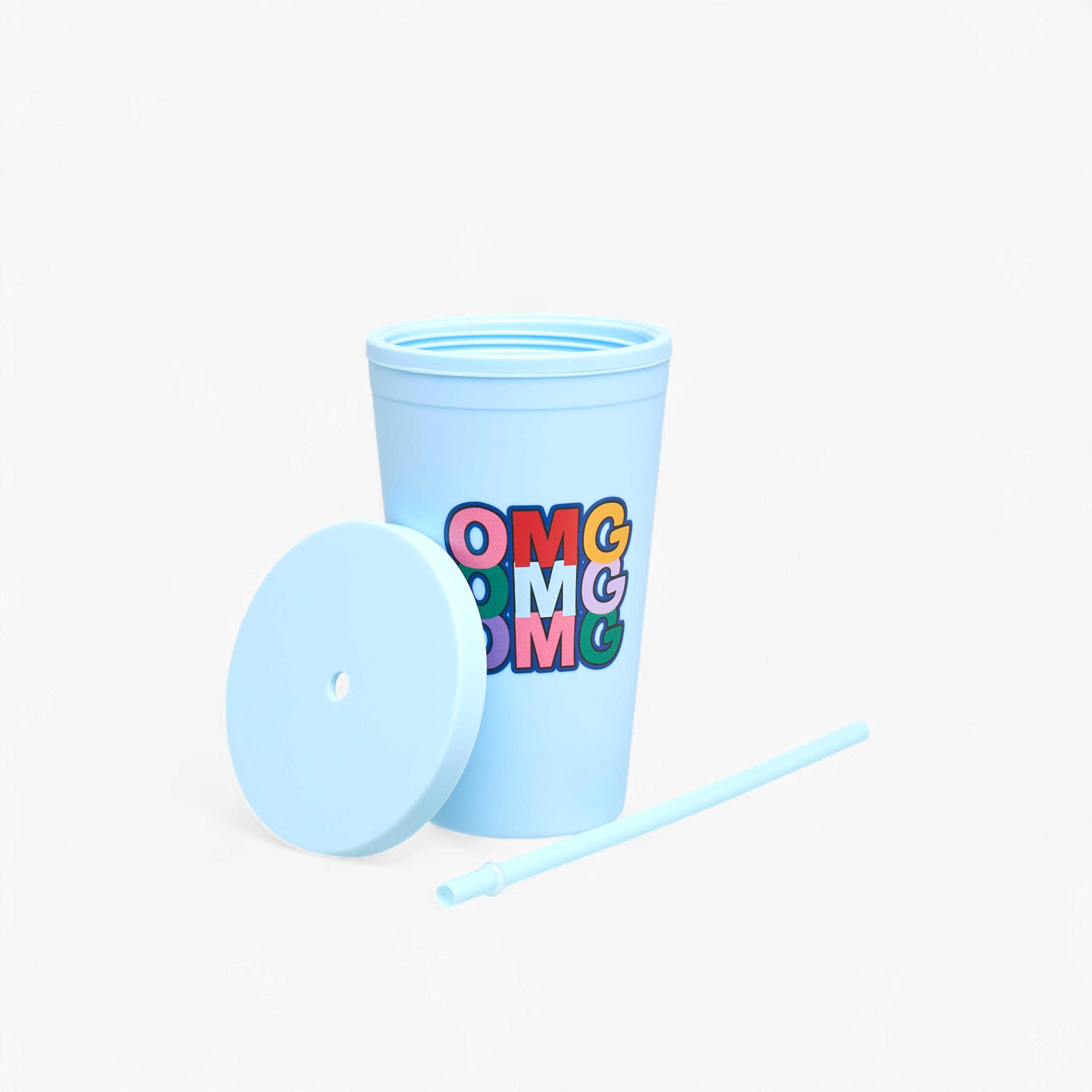 OMG Print Tumbler with Straw - 450 ml-school-waterbottles-image-5