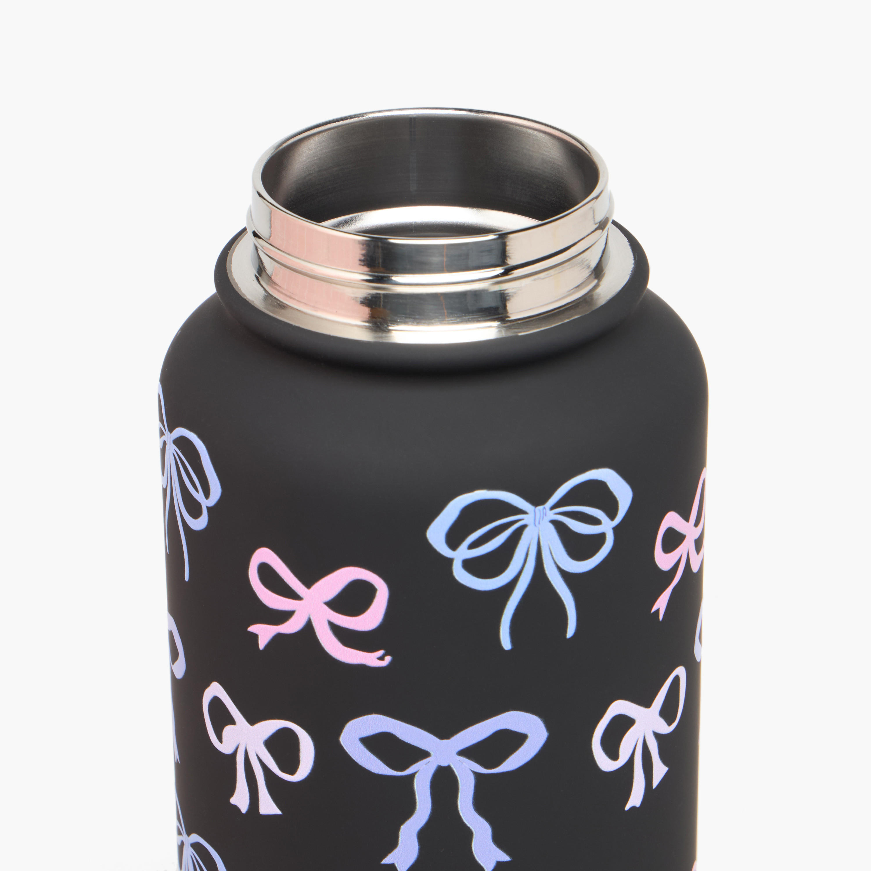Bow Print Double Wall Stainless Steel Water Bottle with Handle - 1 L-school-waterbottles-image-5
