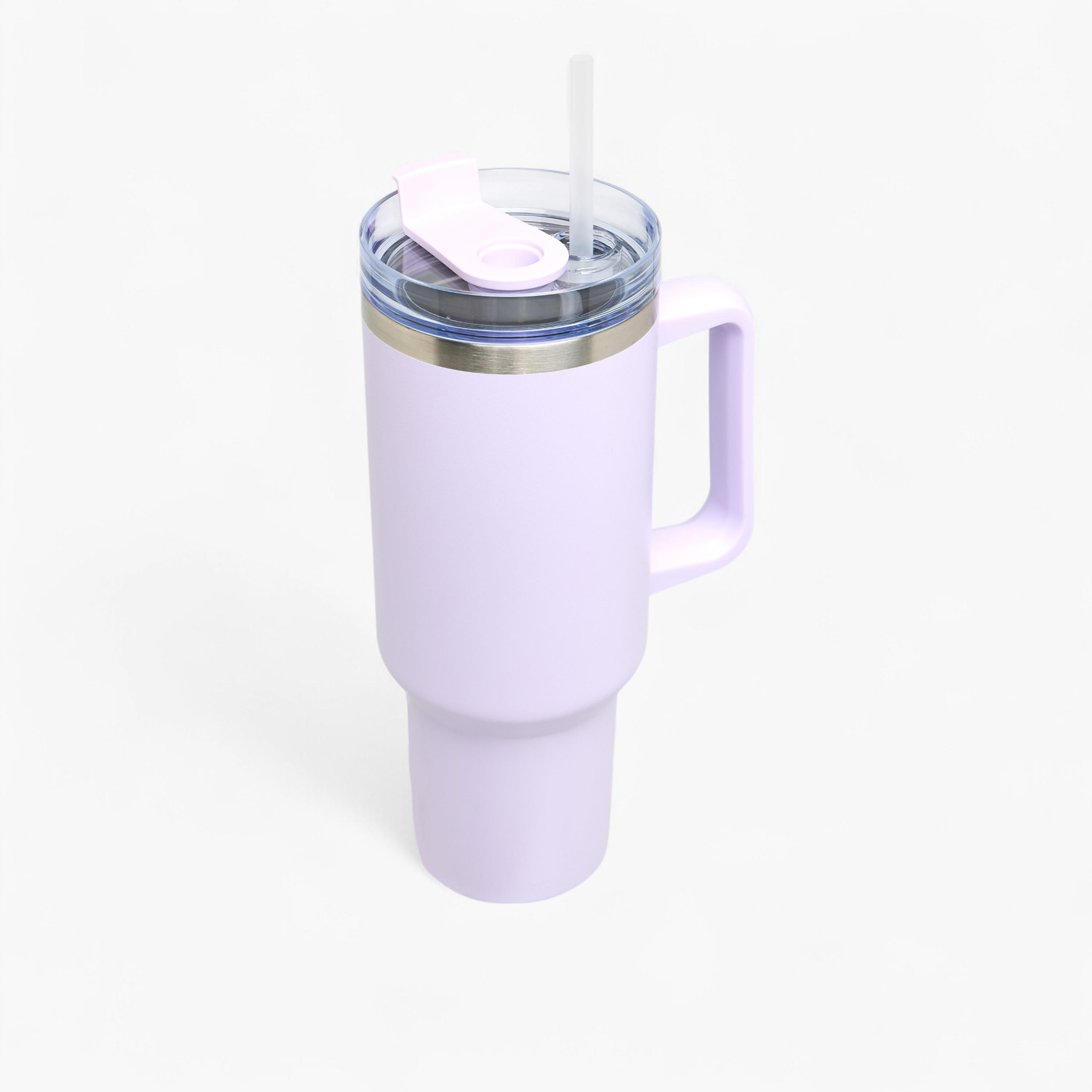 Solid Stainless Steel Tumbler with Straw and Handle - 1.2 L-household-dining-teaandcoffee-travelmugsandsippers-image-3