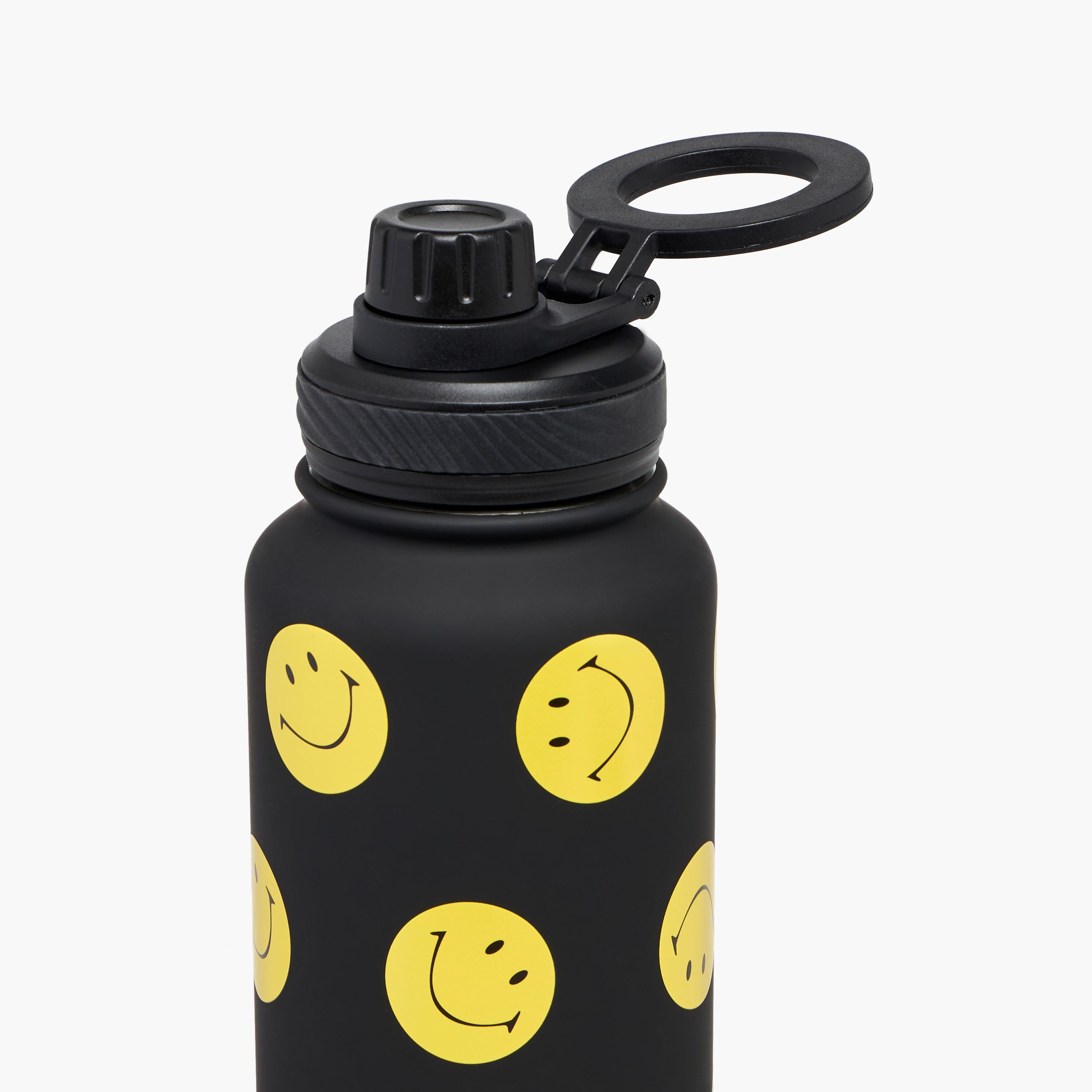 Smiley Print Double Wall Stainless Steel Sipper Water Bottle - 1 L-school-waterbottles-image-3