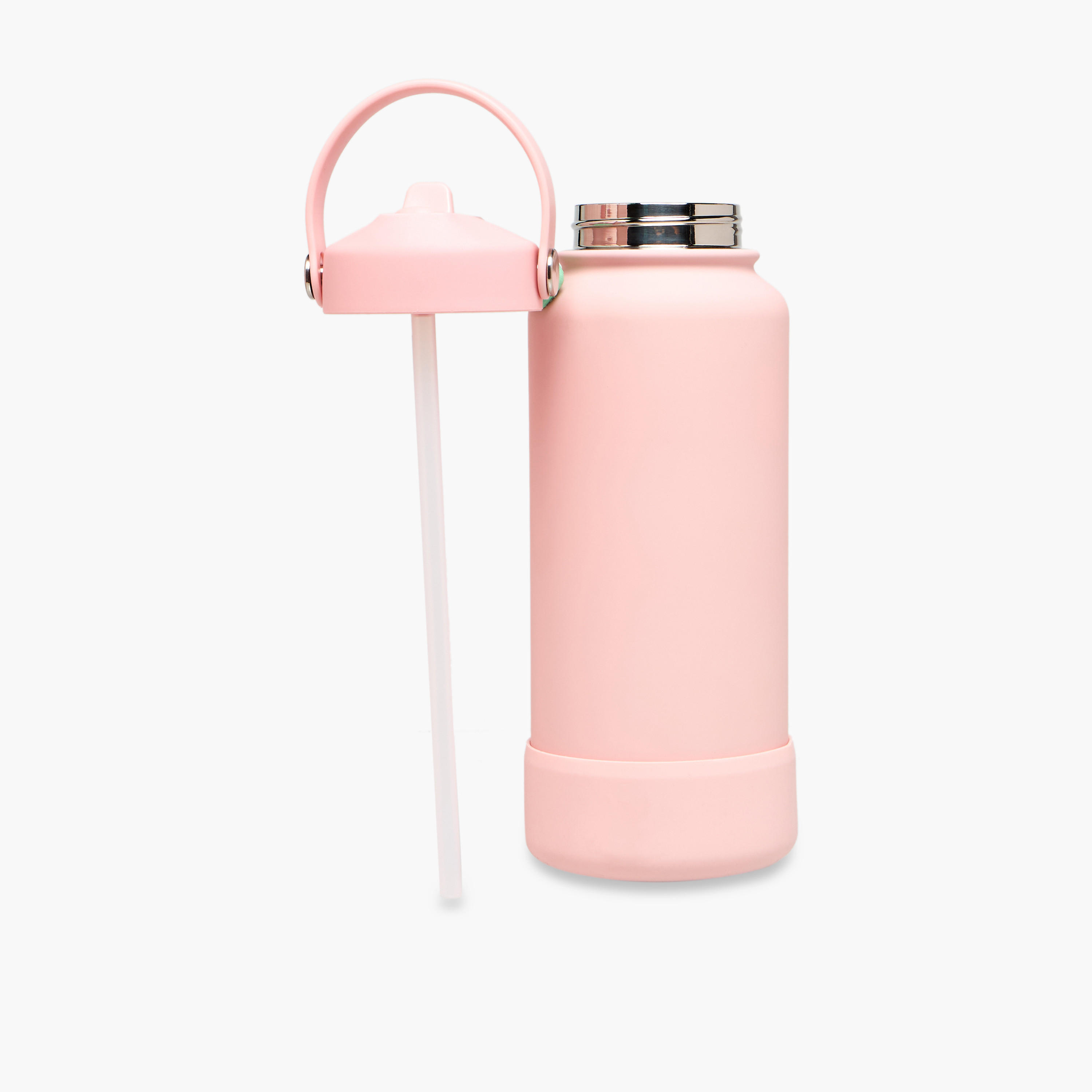 Solid Stainless Steel Sipper Water Bottle with Handle - 1 L-school-waterbottles-image-2