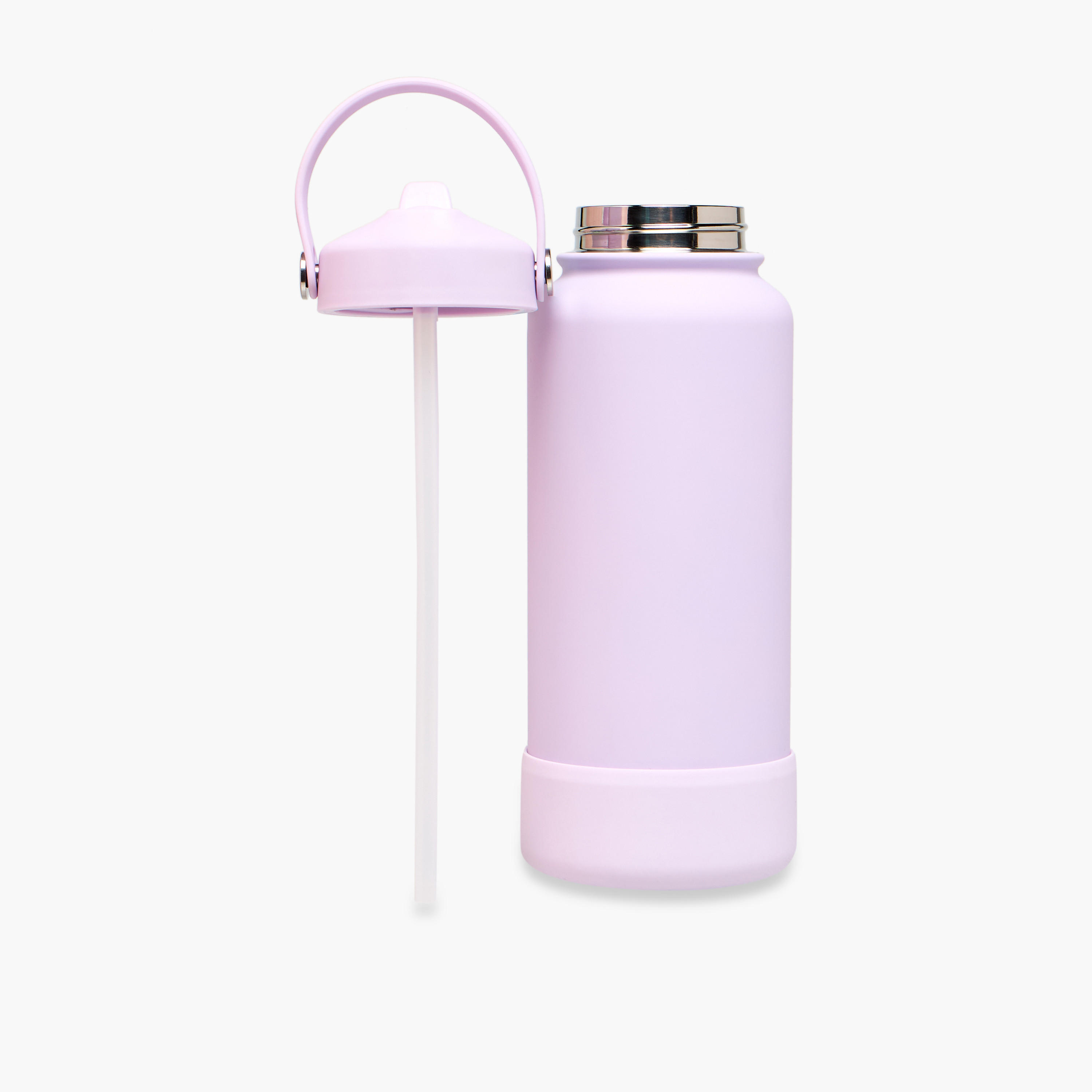 Solid Stainless Steel Sipper Water Bottle with Handle - 1 L-school-waterbottles-image-2