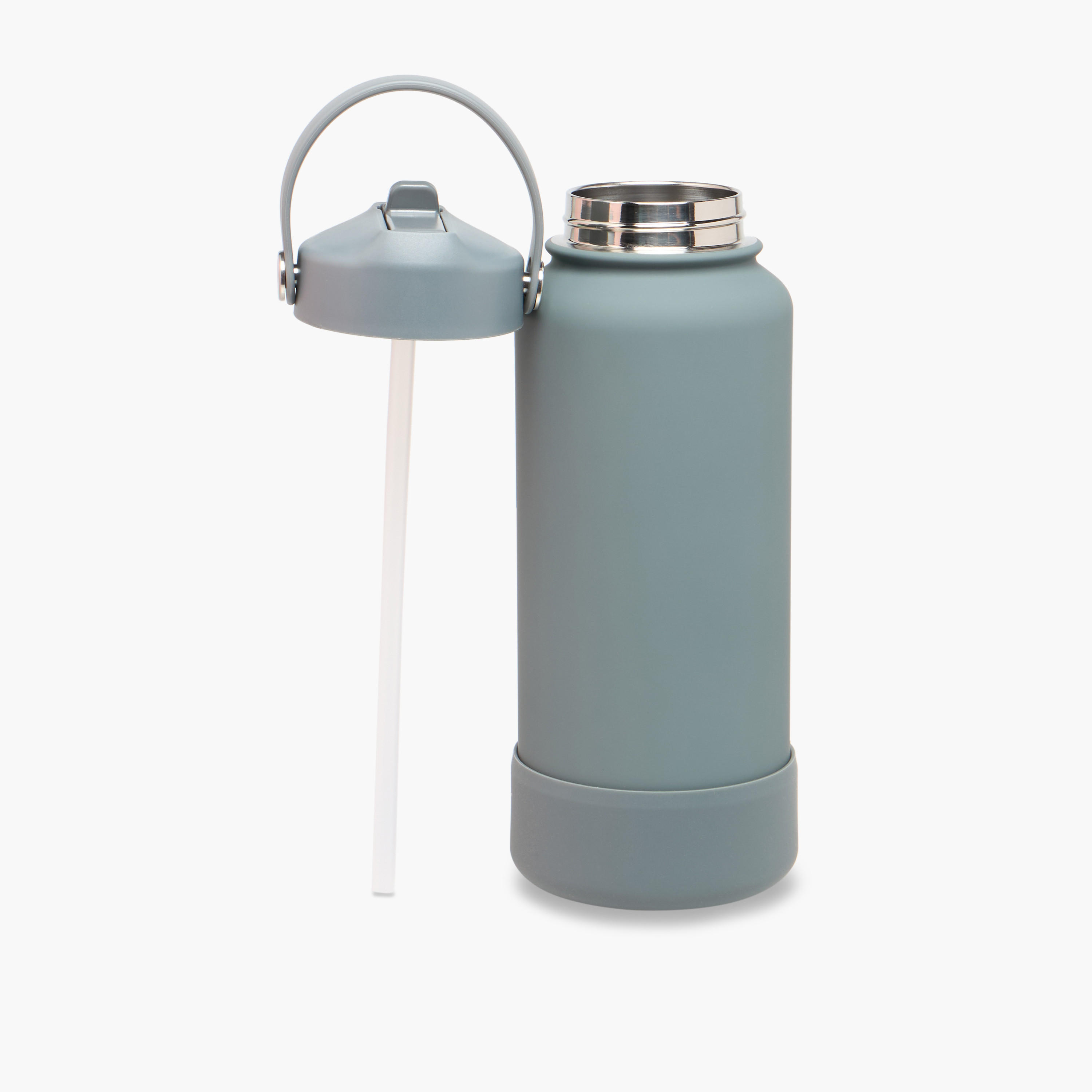 Solid Stainless Steel Sipper Water Bottle with Handle - 1 L-school-waterbottles-image-2