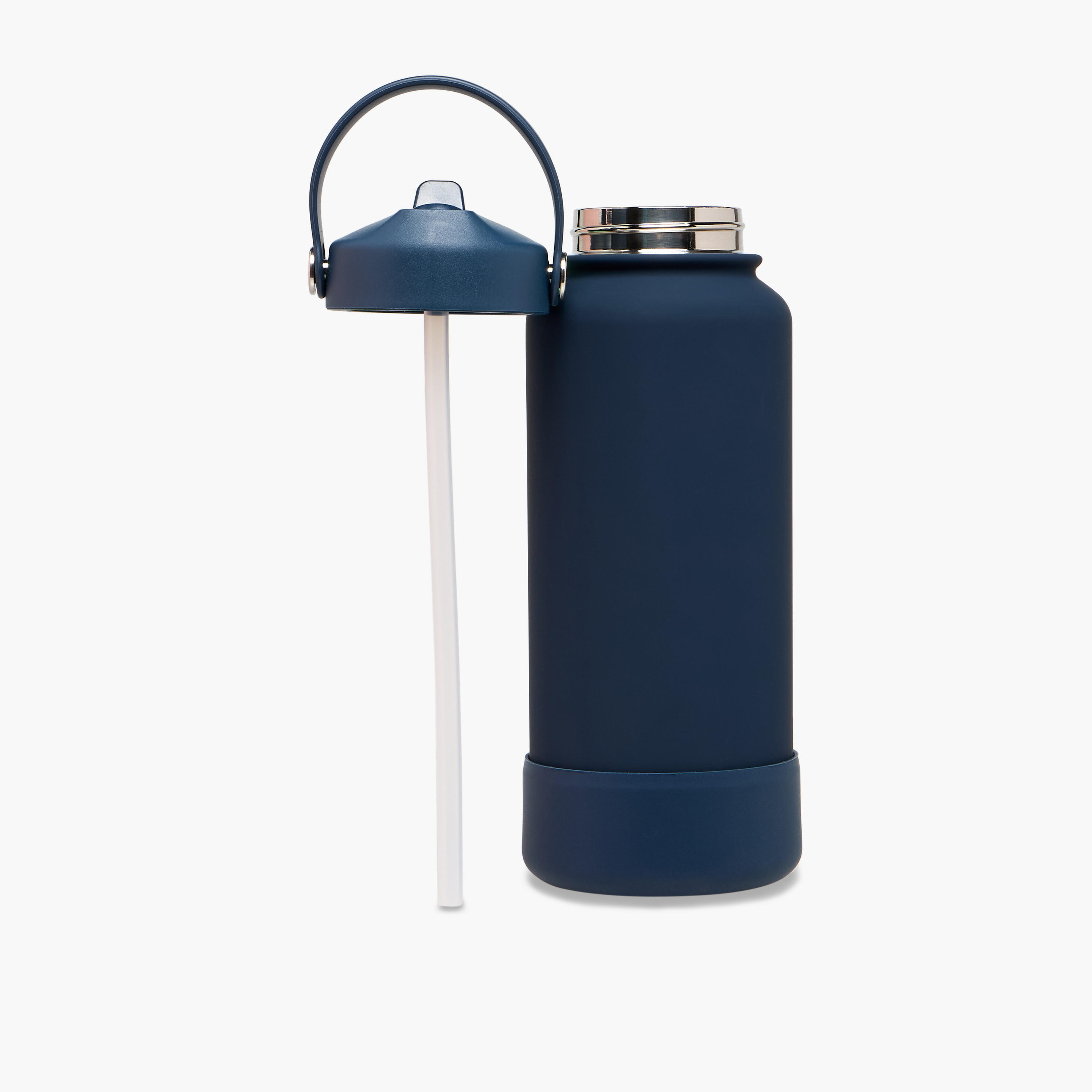 Solid Stainless Steel Sipper Water Bottle with Handle - 1 L-school-waterbottles-image-2