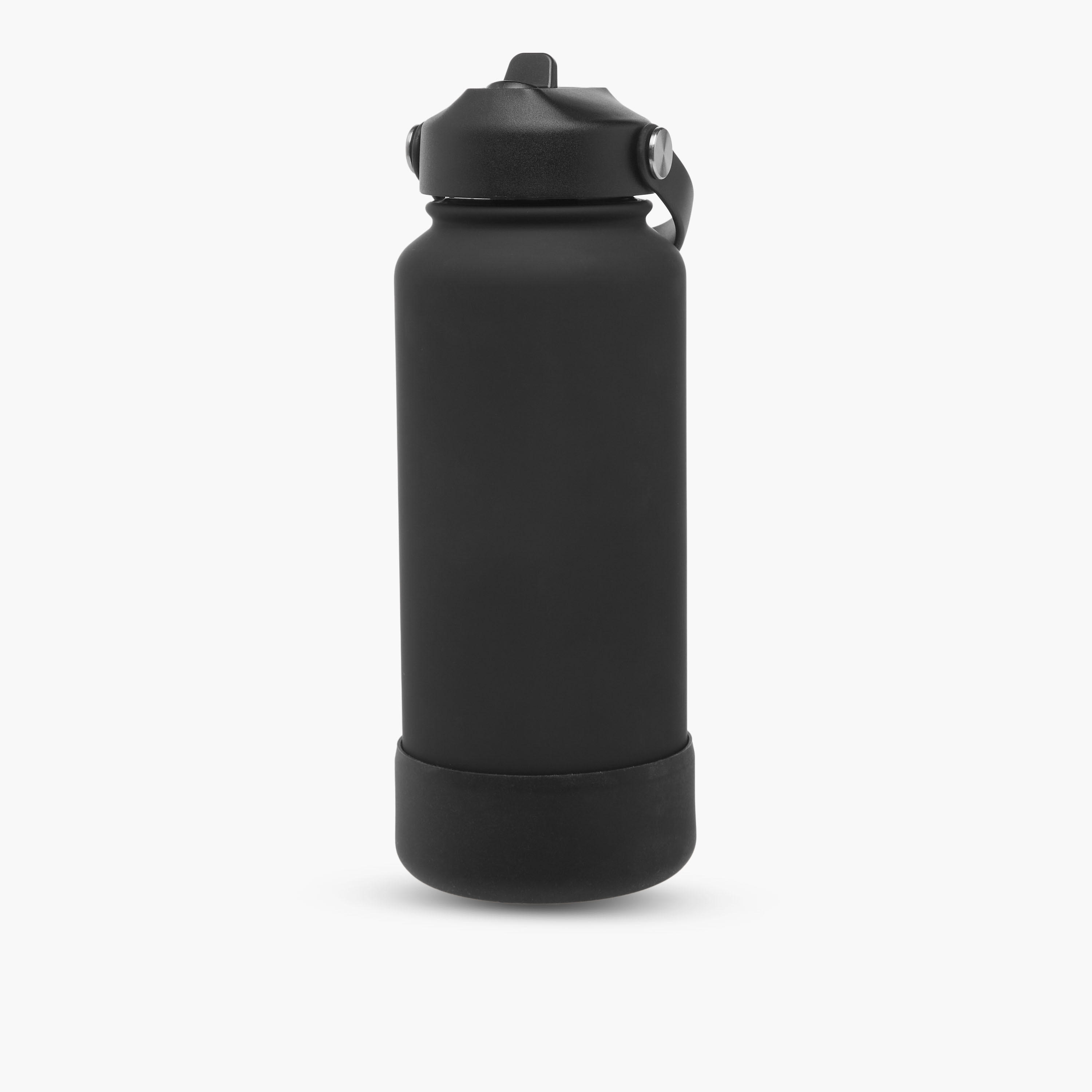 قارورة مياه ستانلس ستيل سادة بفوهة ومقبض - 1 لتر-school-waterbottles-image-1