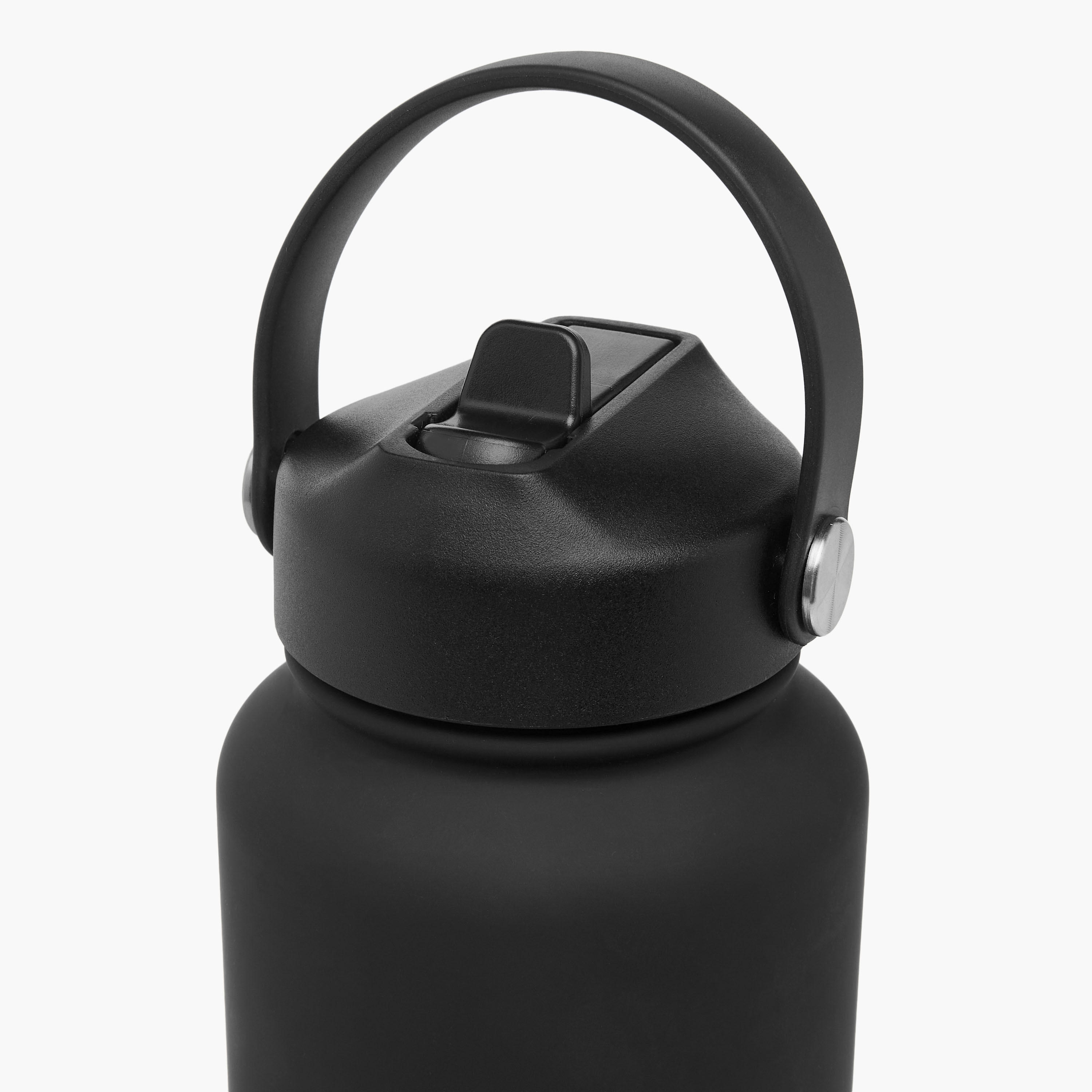 قارورة مياه ستانلس ستيل سادة بفوهة ومقبض - 1 لتر-school-waterbottles-image-3