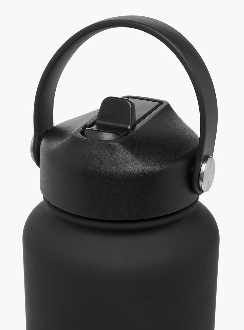 قارورة مياه ستانلس ستيل سادة بفوهة ومقبض - 1 لتر-school-waterbottles-image-3