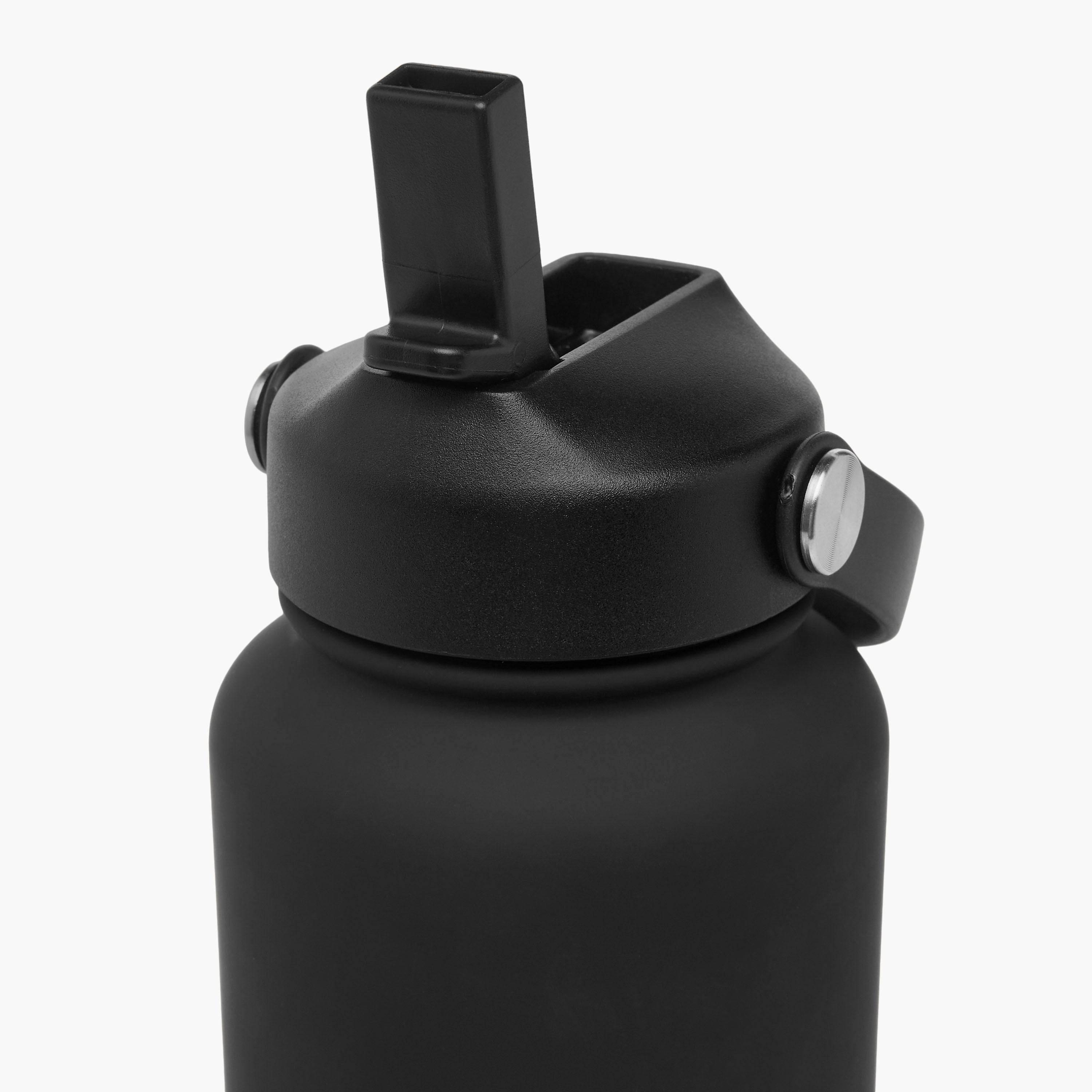 قارورة مياه ستانلس ستيل سادة بفوهة ومقبض - 1 لتر-school-waterbottles-image-4