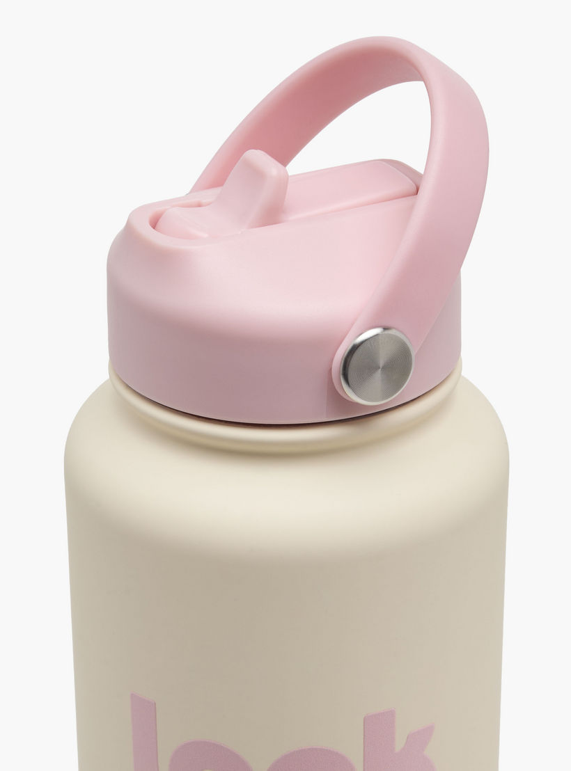 قارورة مياه ستانلس ستيل بمقبض وفوهة وطبعات شعار - 1 لتر-school-waterbottles-image-3
