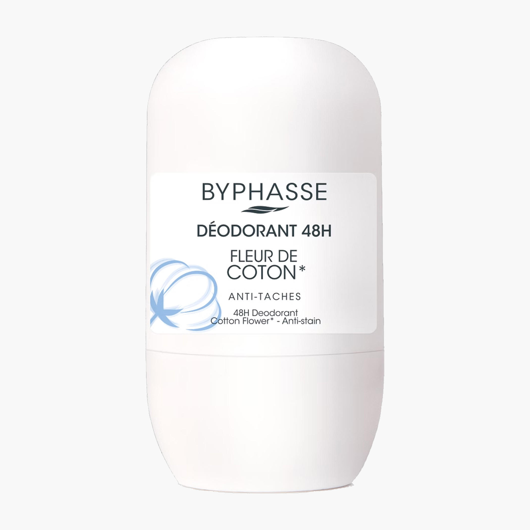 Byphasse 48 H Cotton Flower Anti-Stain Roll On Deodarant - 50 ml-beautyandpersonalcare-fragrance-unisex-image-1