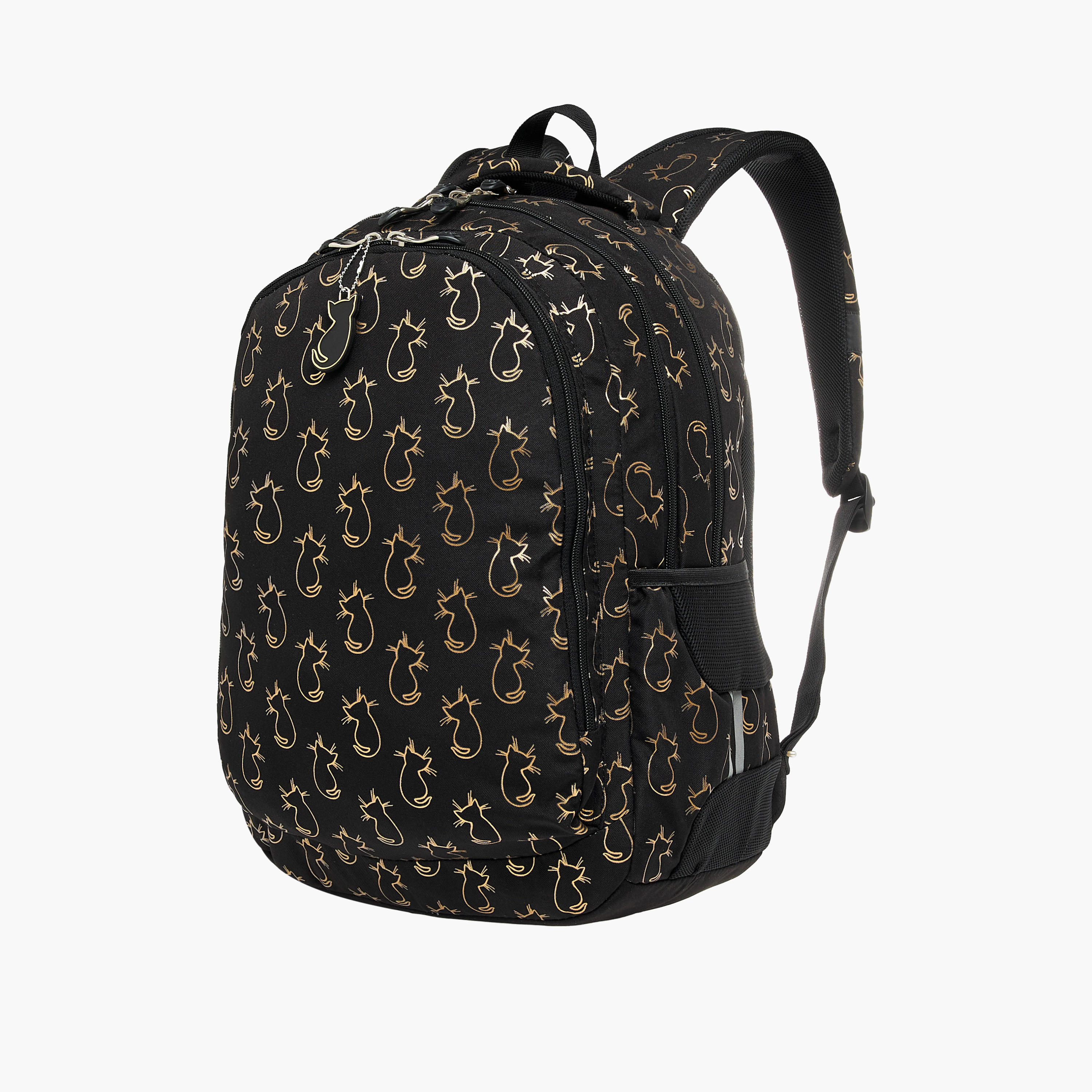 St.Right 18-inch Cat Print Backpack with Adjustable Straps and Zip Closure - 30x20x45 cms-school-bagsandbackpacks-backpacks-image-2