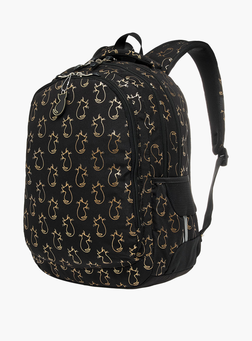 St.Right 18-inch Cat Print Backpack with Adjustable Straps and Zip Closure - 30x20x45 cms-school-bagsandbackpacks-backpacks-image-2
