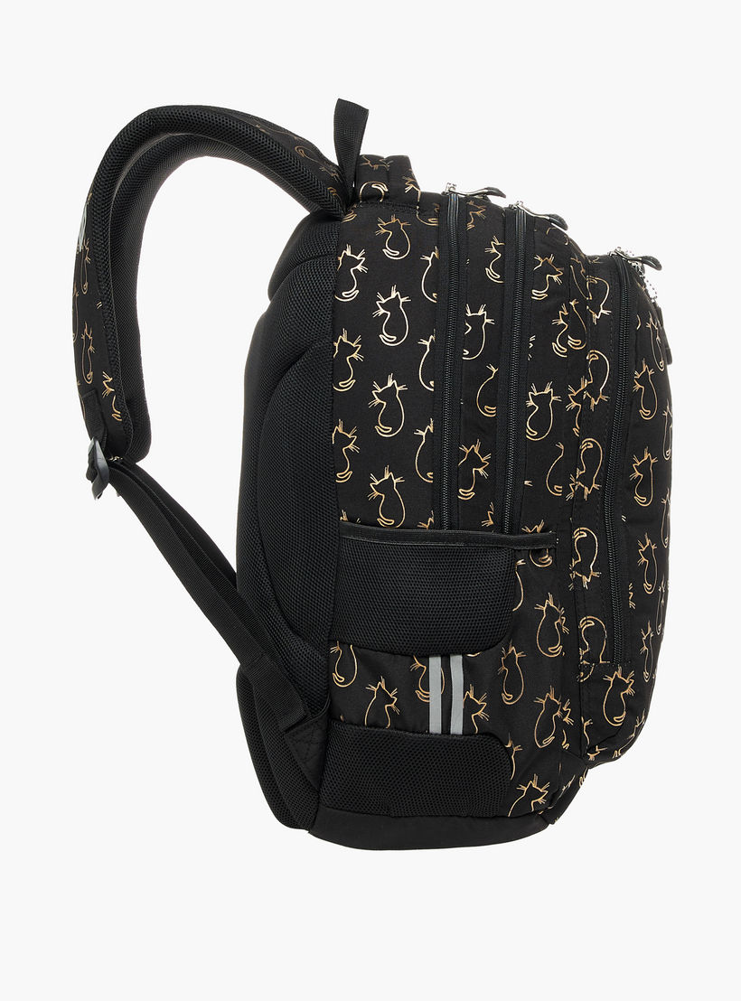 St.Right 18-inch Cat Print Backpack with Adjustable Straps and Zip Closure - 30x20x45 cms-school-bagsandbackpacks-backpacks-image-3
