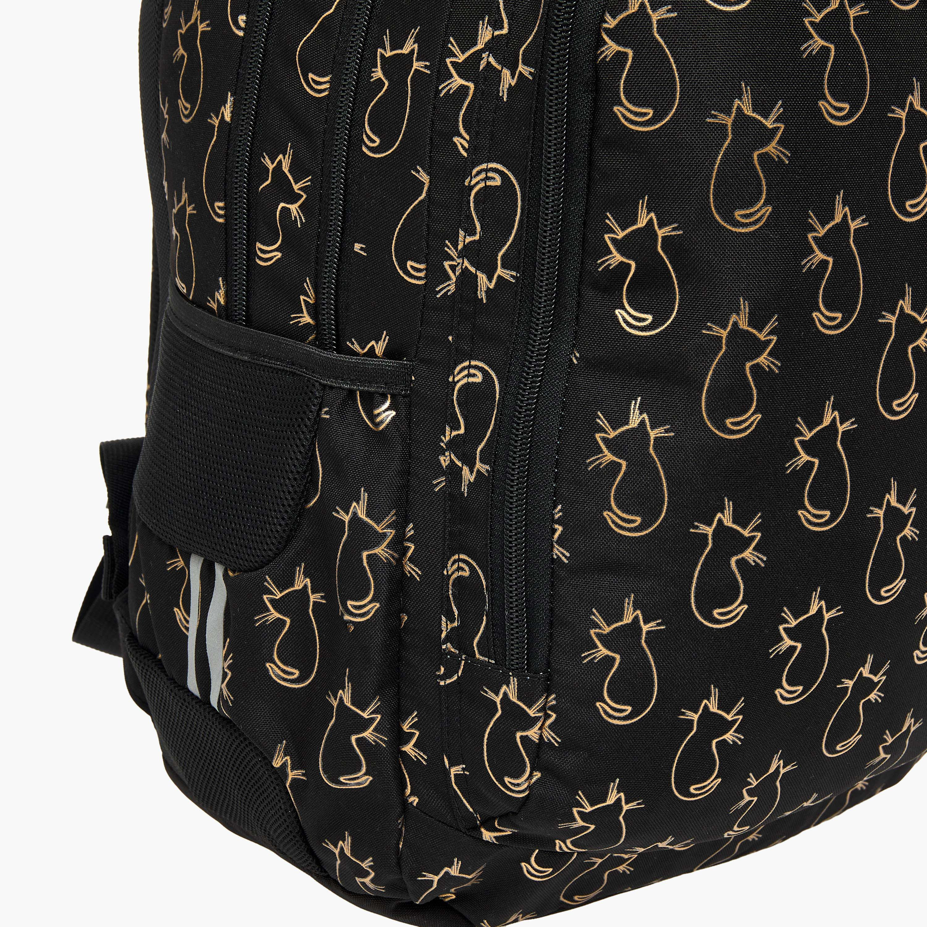 St.Right 18-inch Cat Print Backpack with Adjustable Straps and Zip Closure - 30x20x45 cms-school-bagsandbackpacks-backpacks-image-7