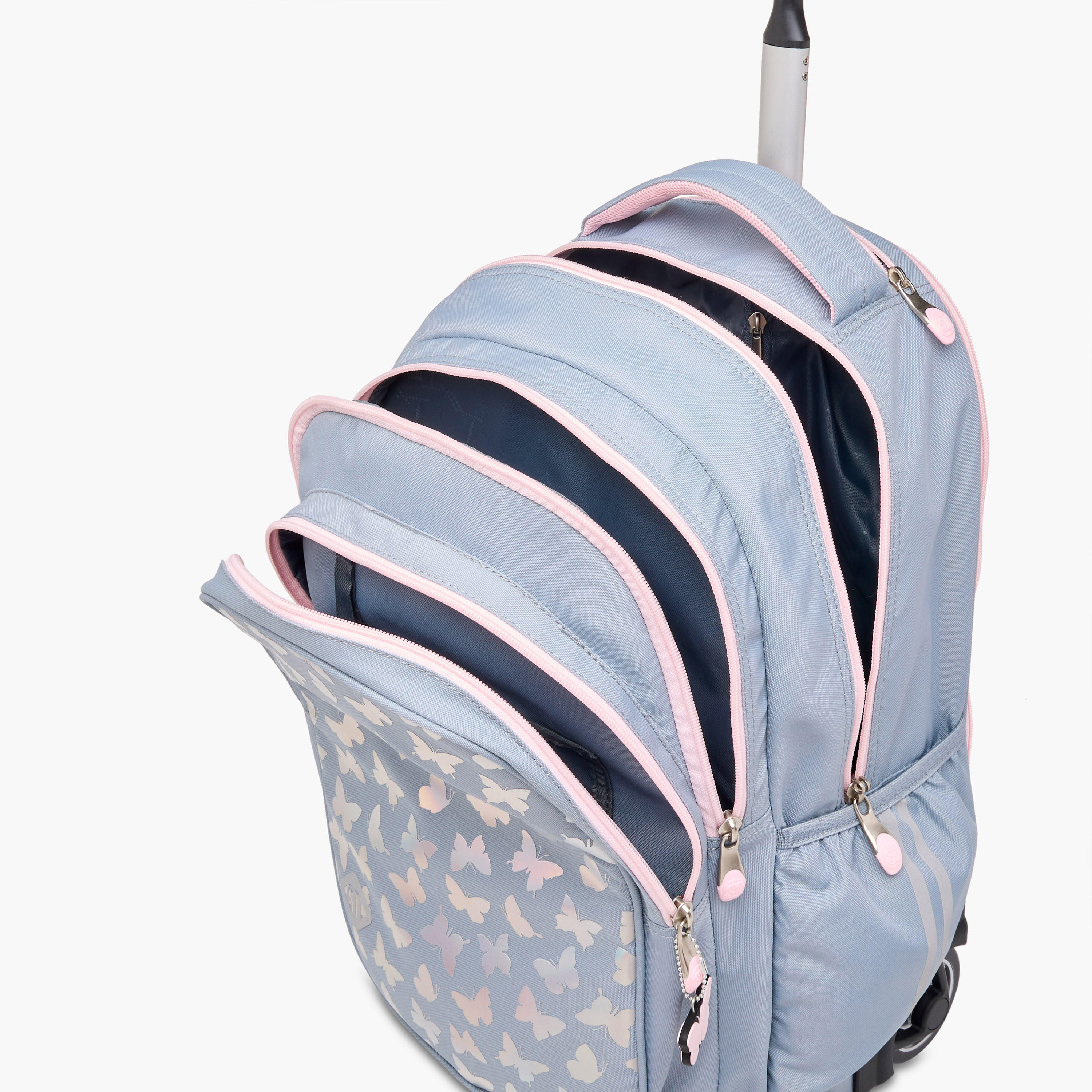St.Right Butterfly Trolley Bag for Girls 8-13 Years with Retractable Handle -school-bagsandbackpacks-trolleybags-image-14