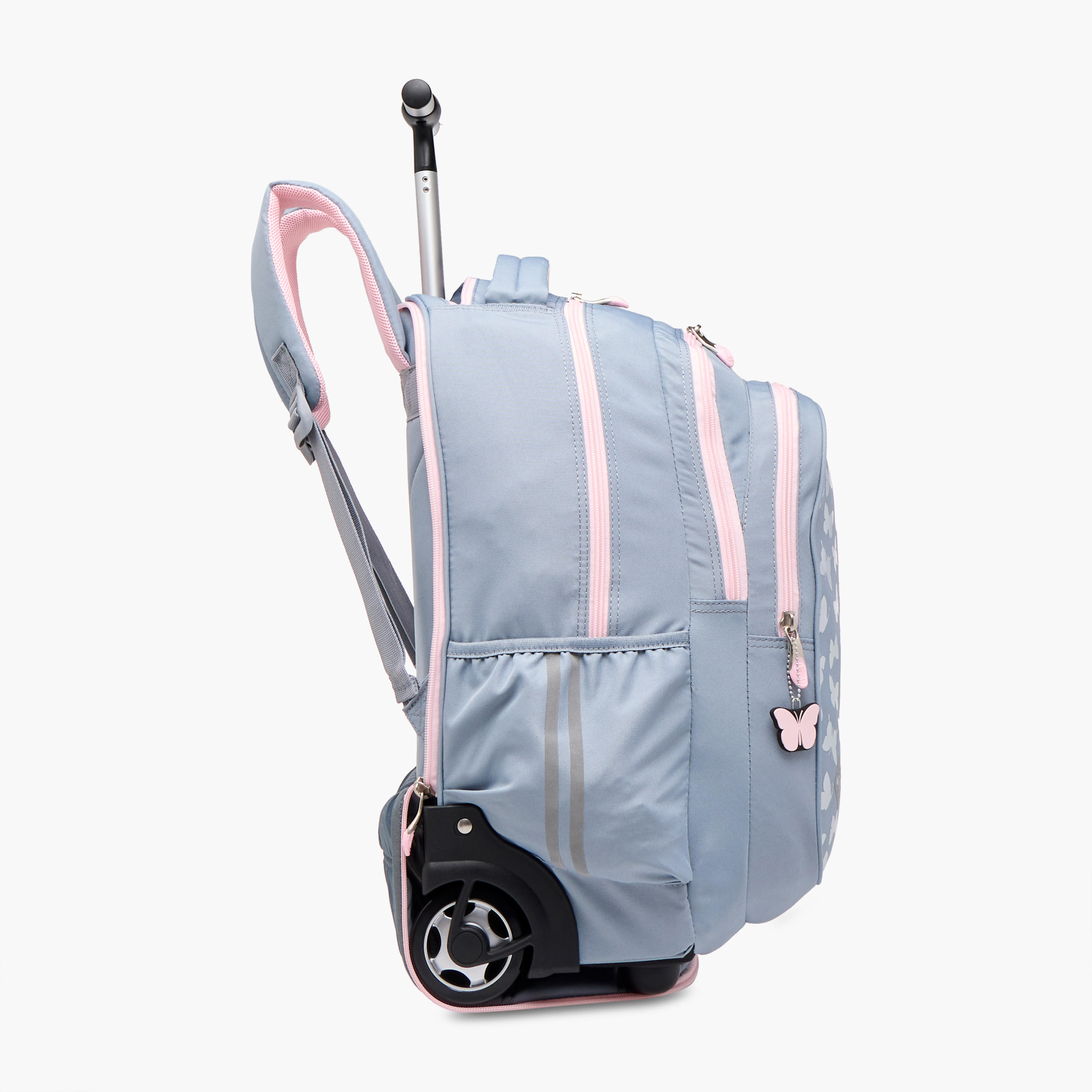 St.Right Butterfly Trolley Bag for Girls 8-13 Years with Retractable Handle -school-bagsandbackpacks-trolleybags-image-3