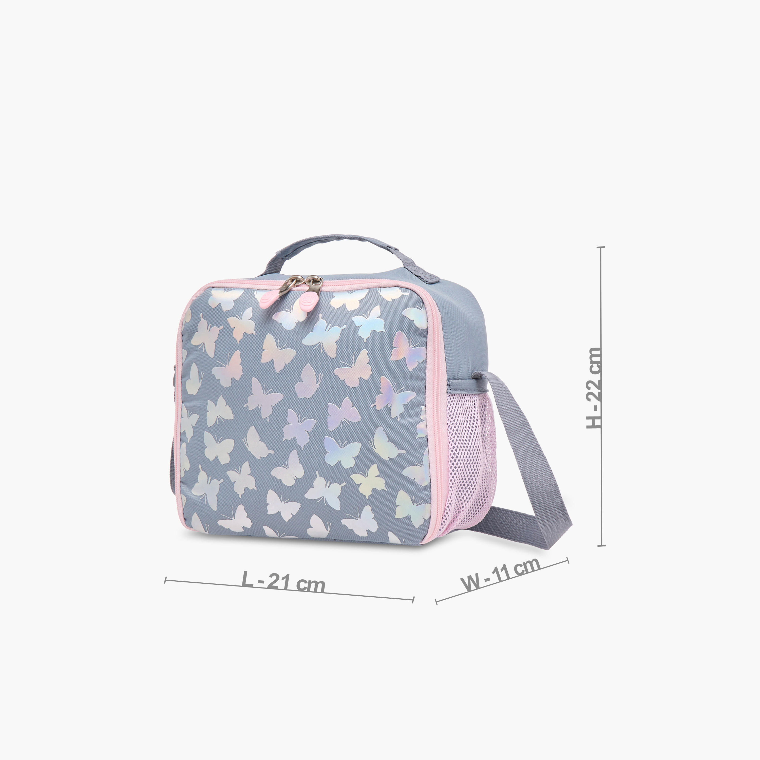 St.Right Butterfly Print Lunch Bag with Adjustable Strap and Zip Closure-school-lunchessentials-lunchbags-image-2