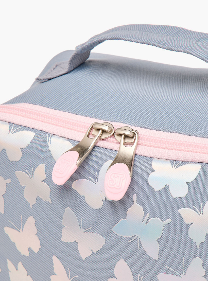 St.Right Butterfly Print Lunch Bag with Adjustable Strap and Zip Closure-school-lunchessentials-lunchbags-image-5