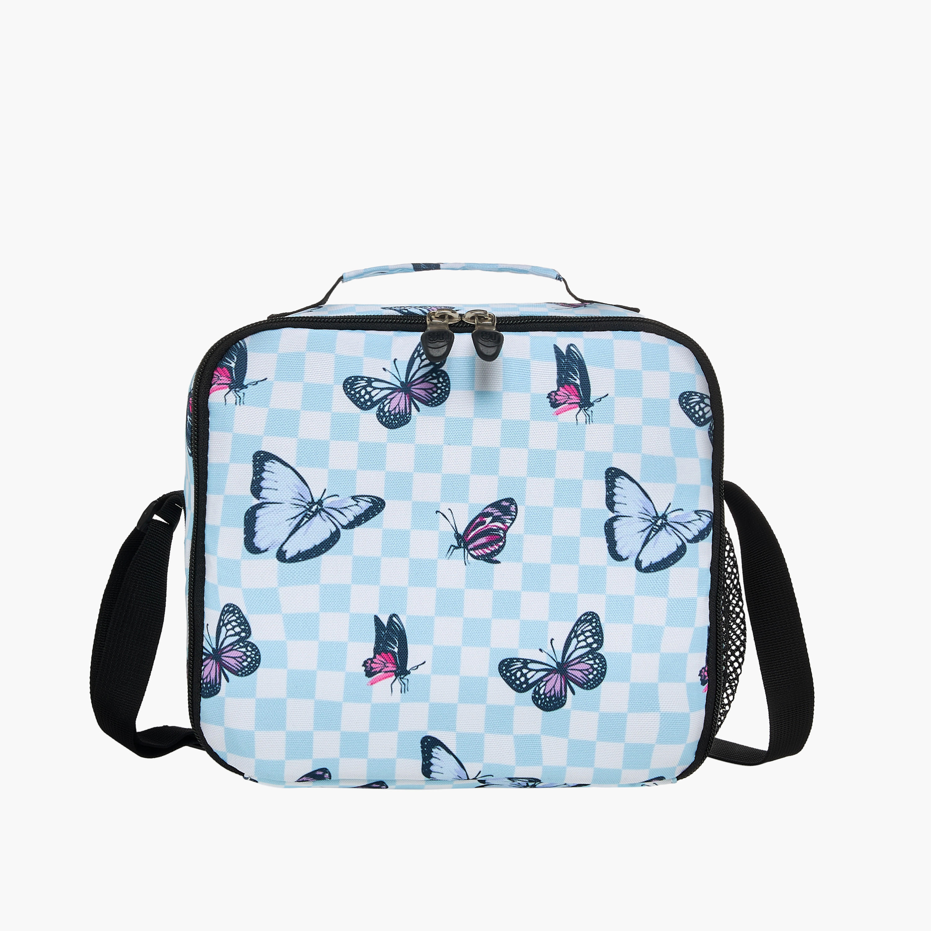 St.Right Butterfly Print Lunch Bag with Strap and Zip Closure-school-lunchessentials-lunchbags-image-1