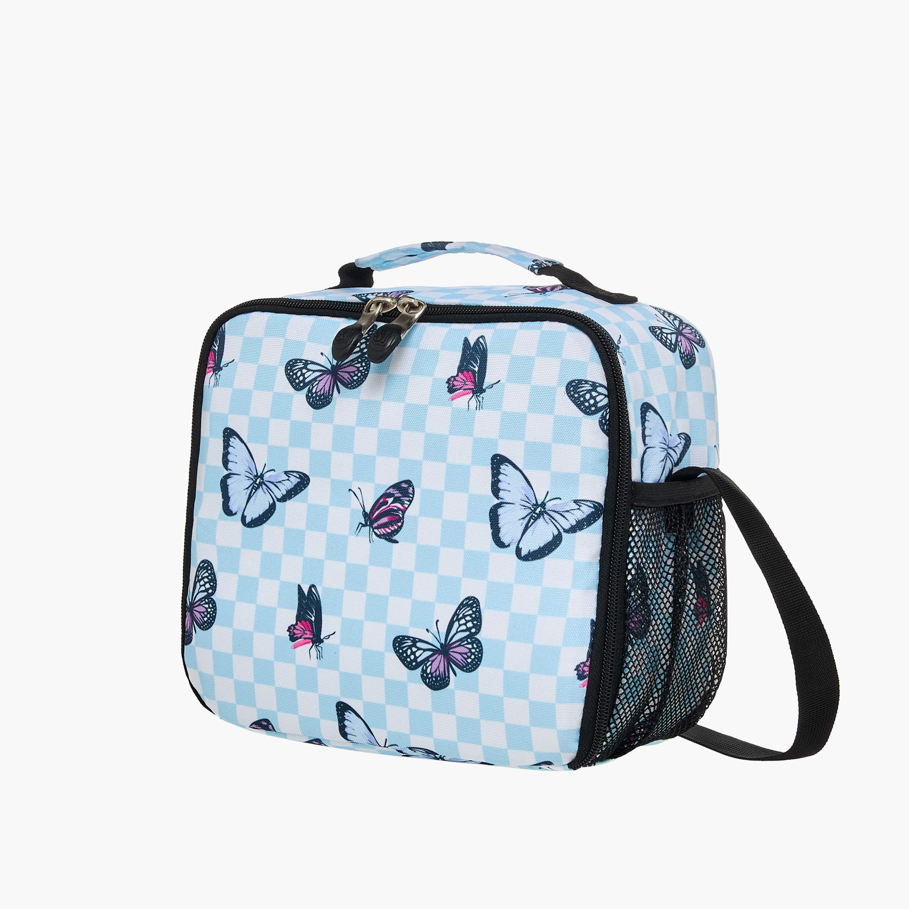 St.Right Butterfly Print Lunch Bag with Strap and Zip Closure-school-lunchessentials-lunchbags-image-2