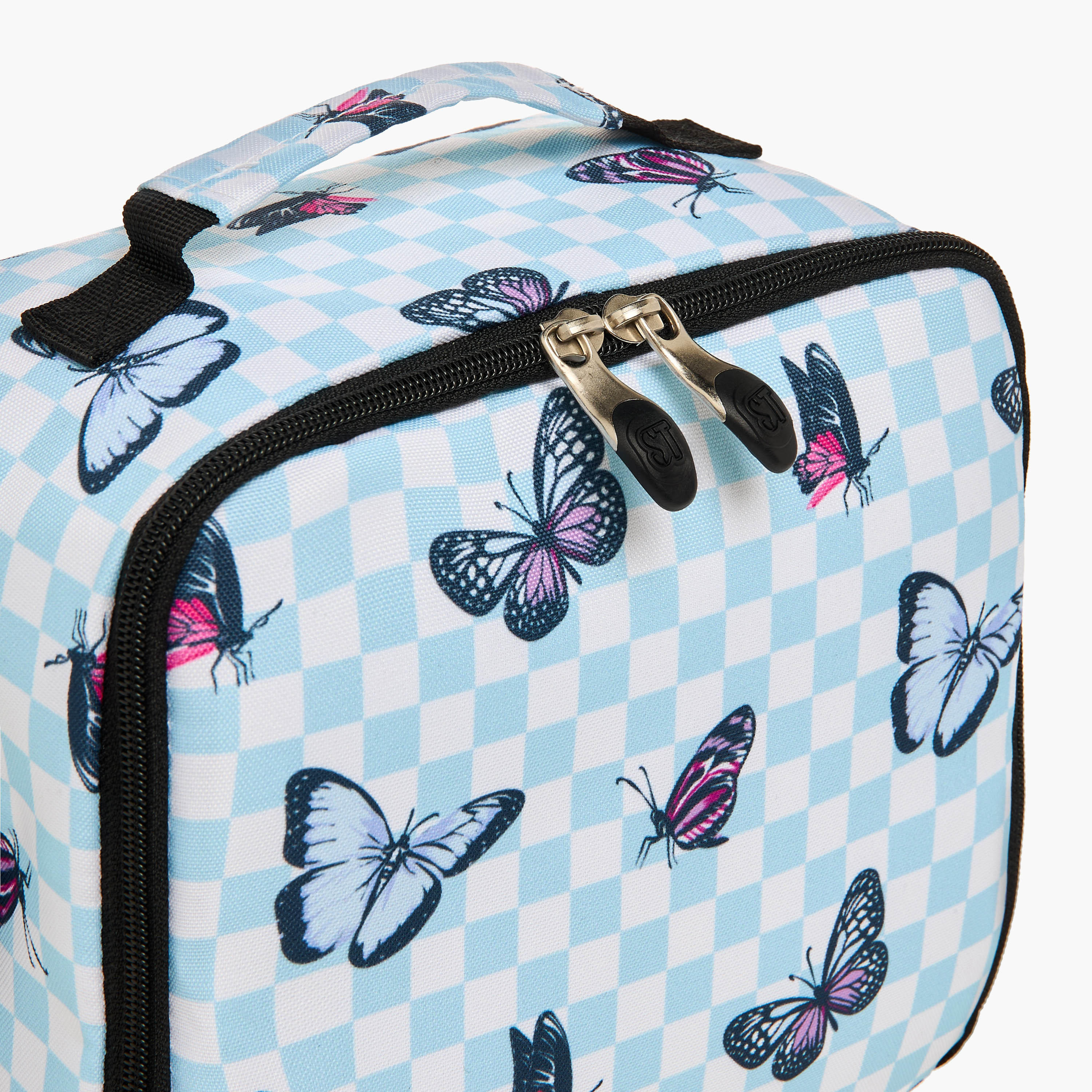 St.Right Butterfly Print Lunch Bag with Strap and Zip Closure-school-lunchessentials-lunchbags-image-4