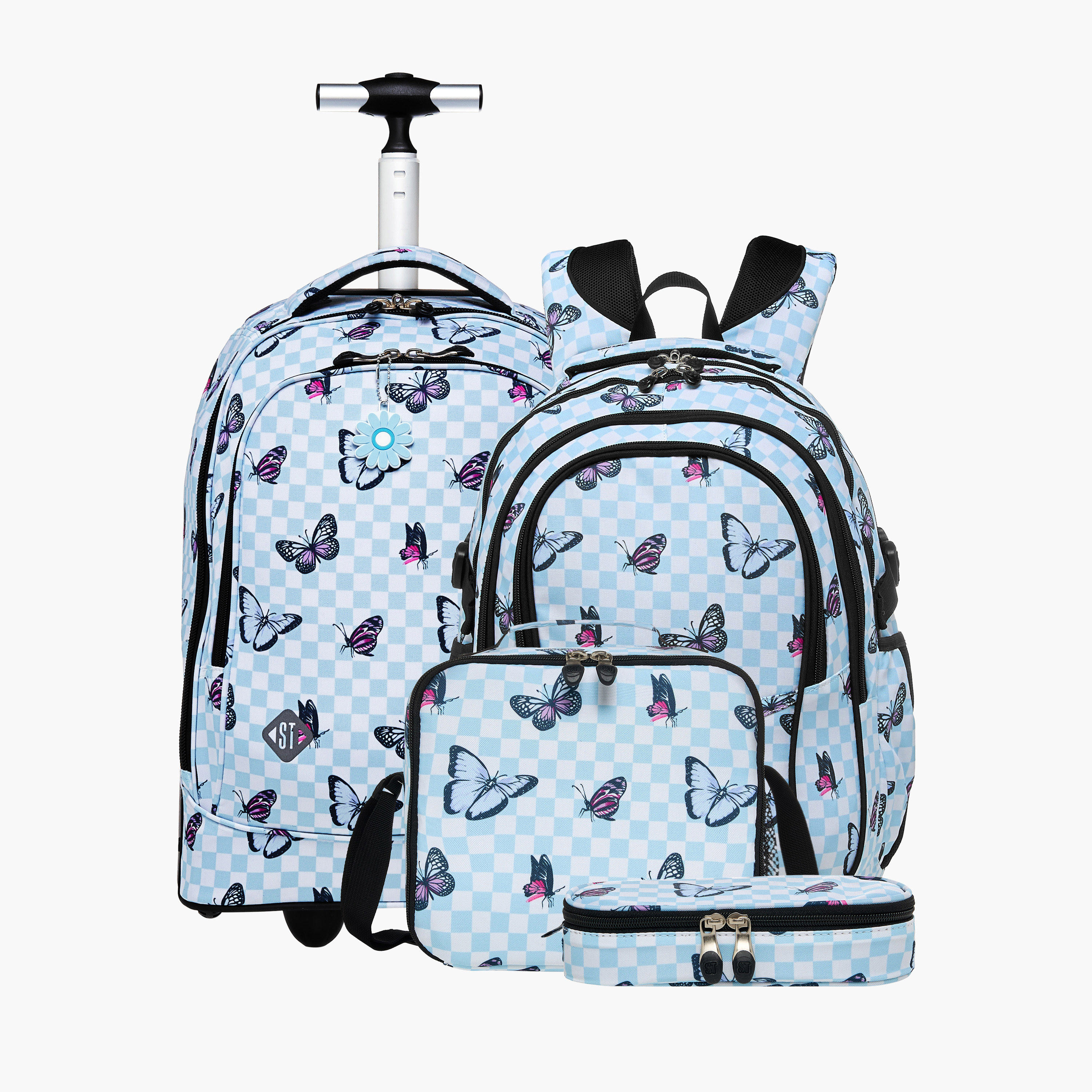 St.Right Butterfly Print Lunch Bag with Strap and Zip Closure-school-lunchessentials-lunchbags-image-8
