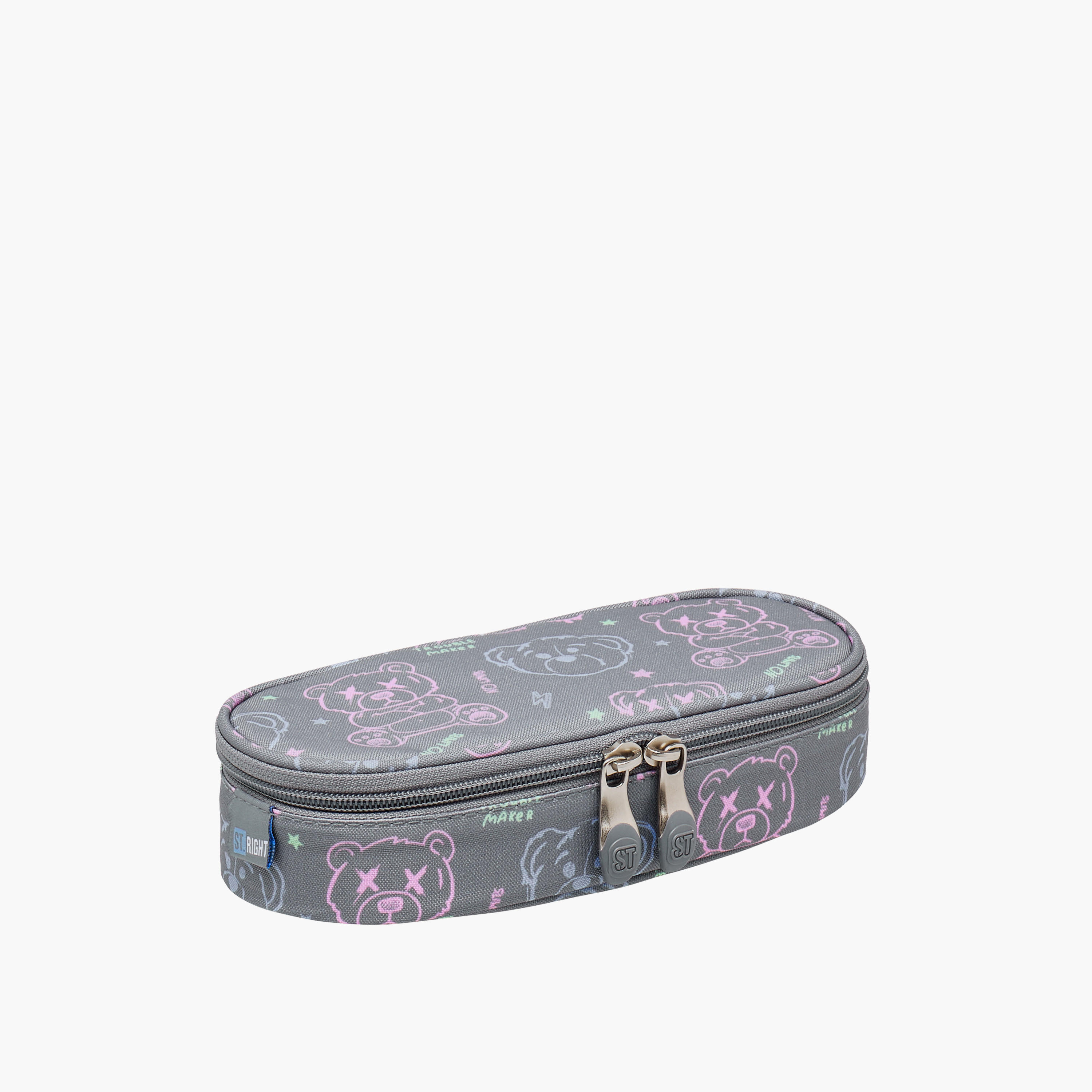 St.Right Bear Print Pencil Case with Zip Closure-school-stationery-pencilcases-image-2