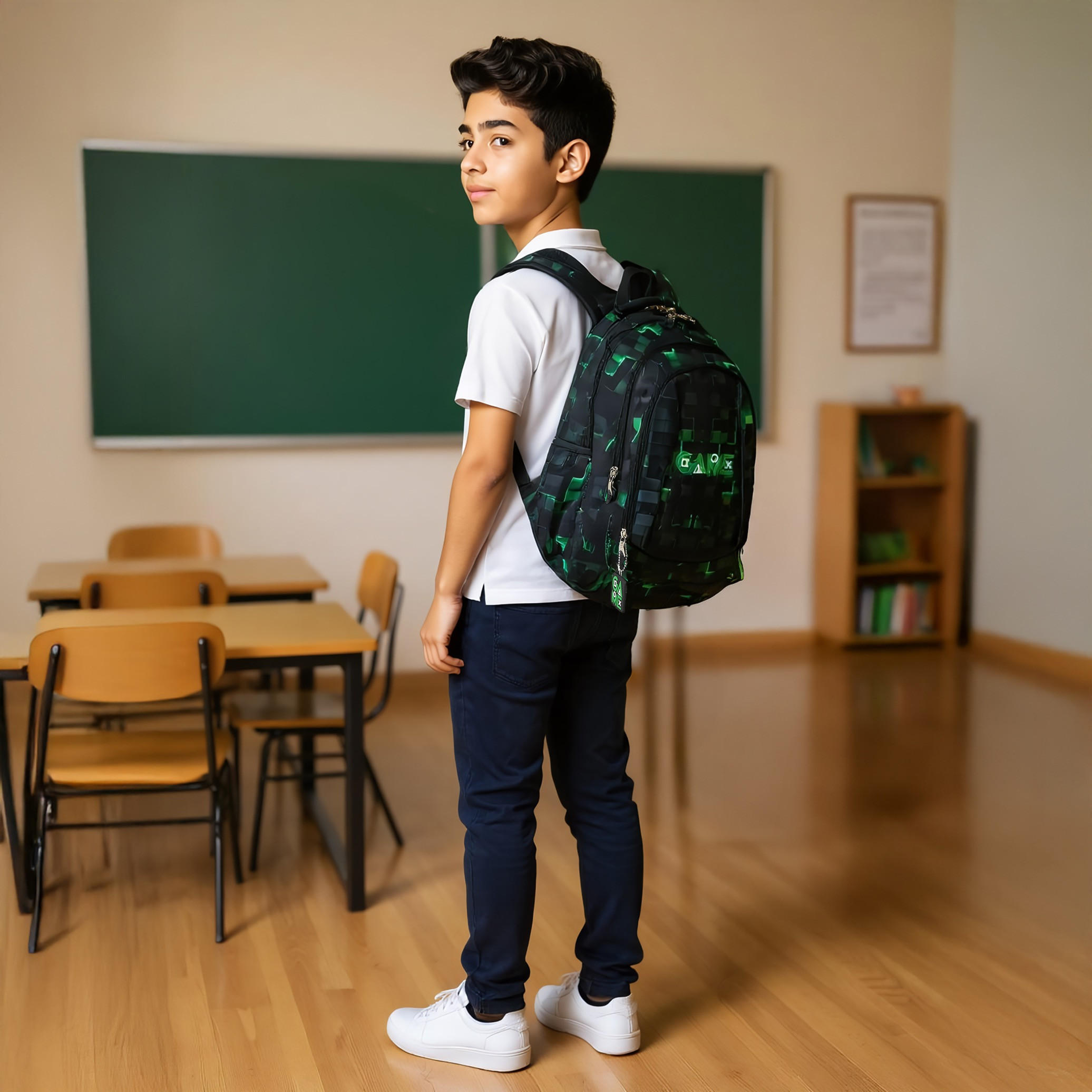 St.Right Pixel Game Print 18-inch Backpack with Adjustable Shoulder Straps - 30x20x45 cms-school-bagsandbackpacks-backpacks-image-2
