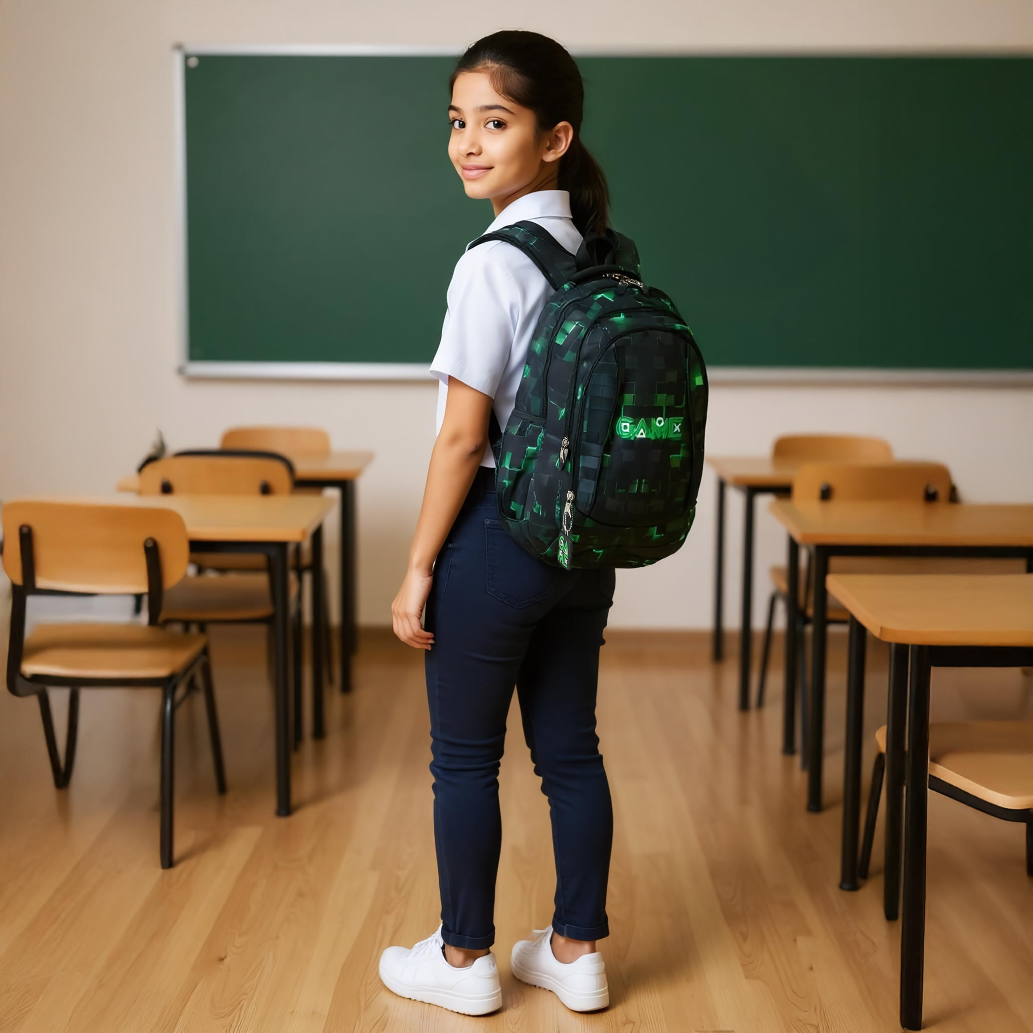 St.Right Pixel Game Print 18-inch Backpack with Adjustable Shoulder Straps - 30x20x45 cms-school-bagsandbackpacks-backpacks-image-3