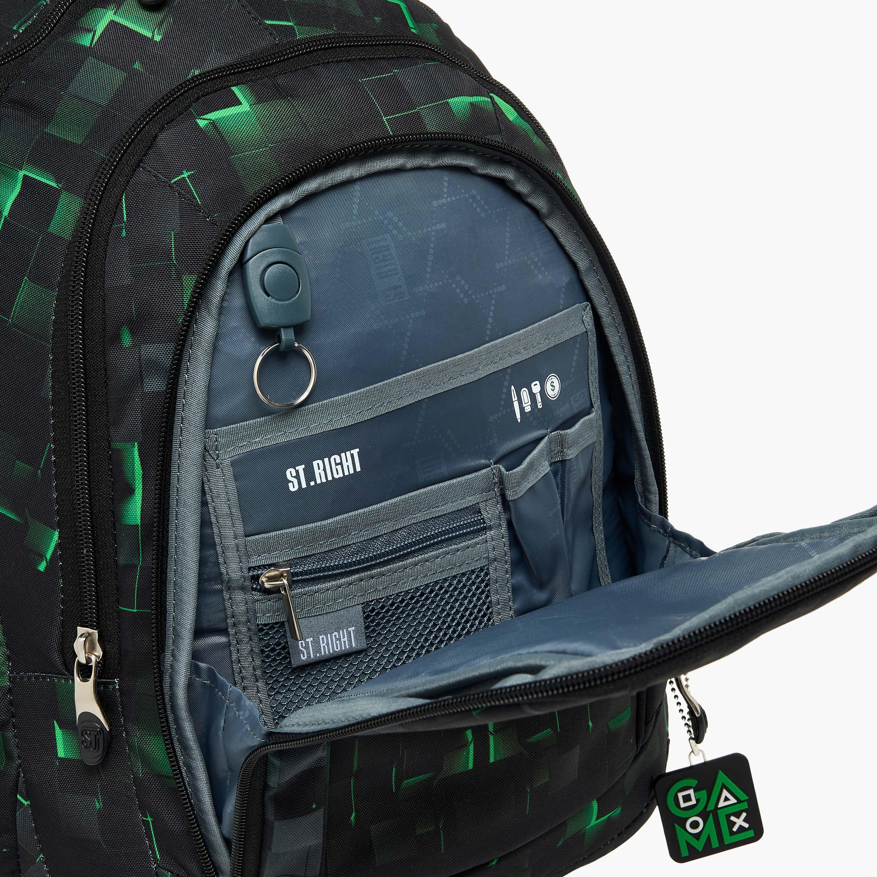 St.Right Pixel Game Print 18-inch Backpack with Adjustable Shoulder Straps - 30x20x45 cms-school-bagsandbackpacks-backpacks-image-10