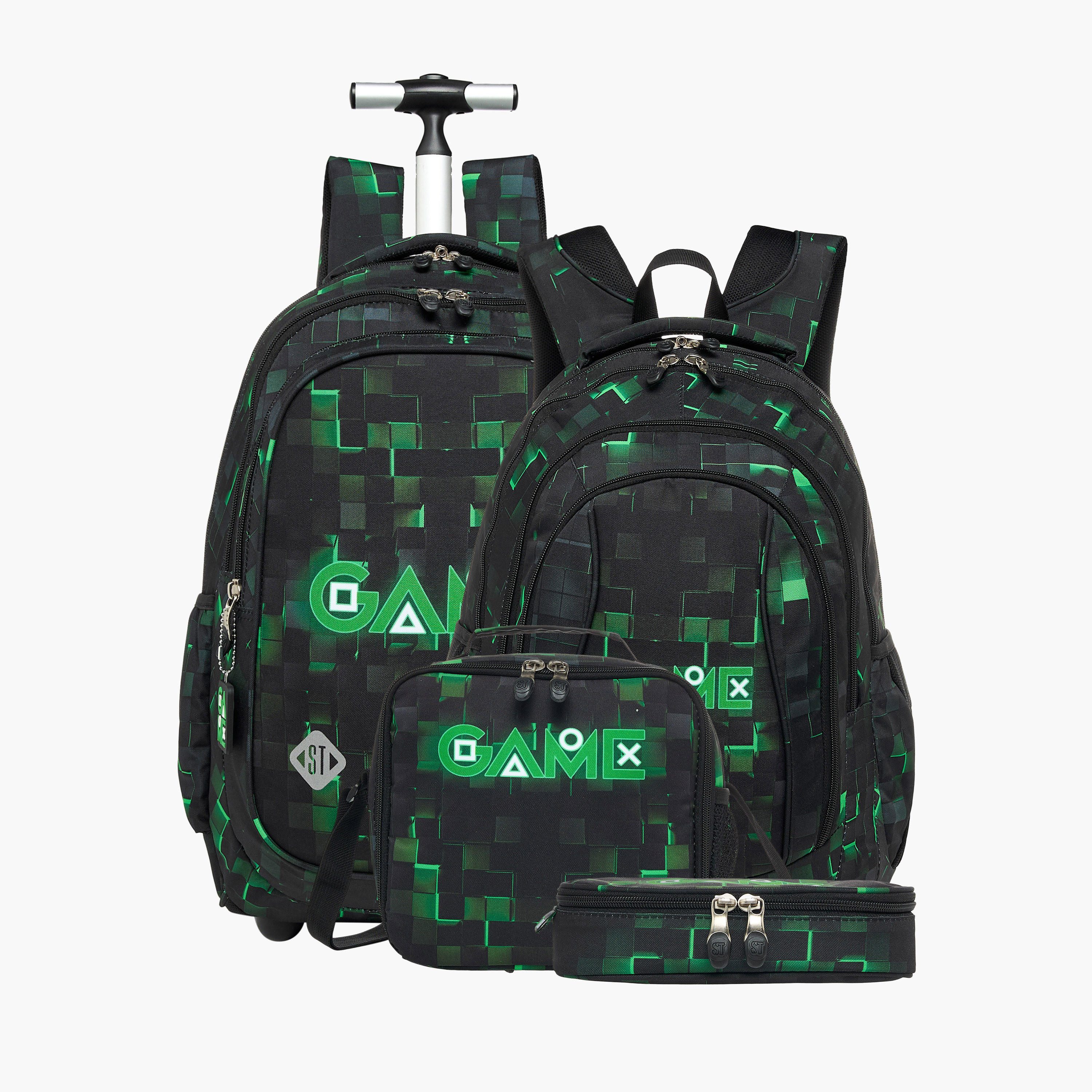 St.Right Pixel Game Print Lunch Bag with Zip Closure-school-lunchessentials-lunchbags-image-8