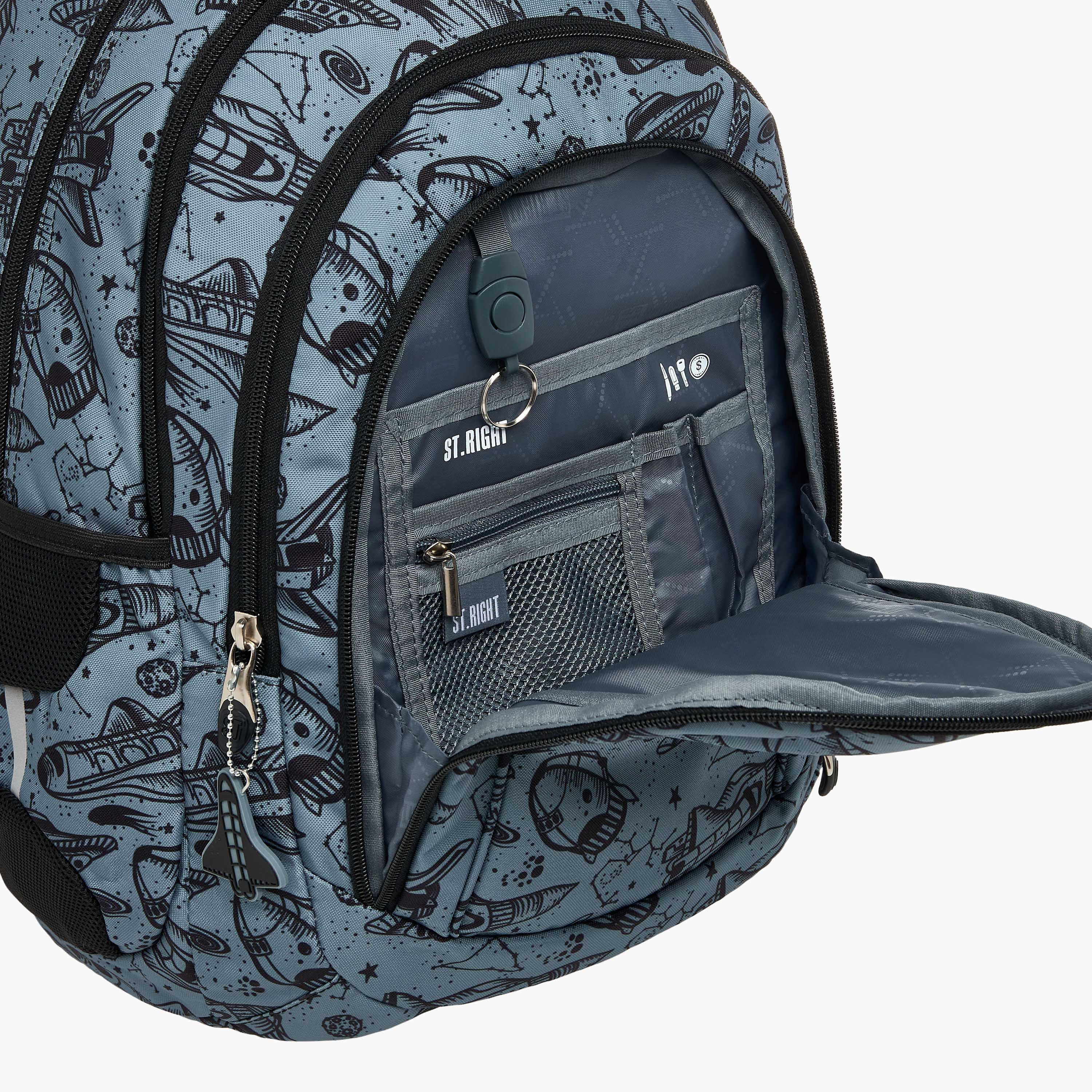 شنطة ظهر بطبعات فضاء وحمّالات كتف قابلة للتعديل من سانت رايت - 30x20x45 سم-school-bagsandbackpacks-backpacks-image-8
