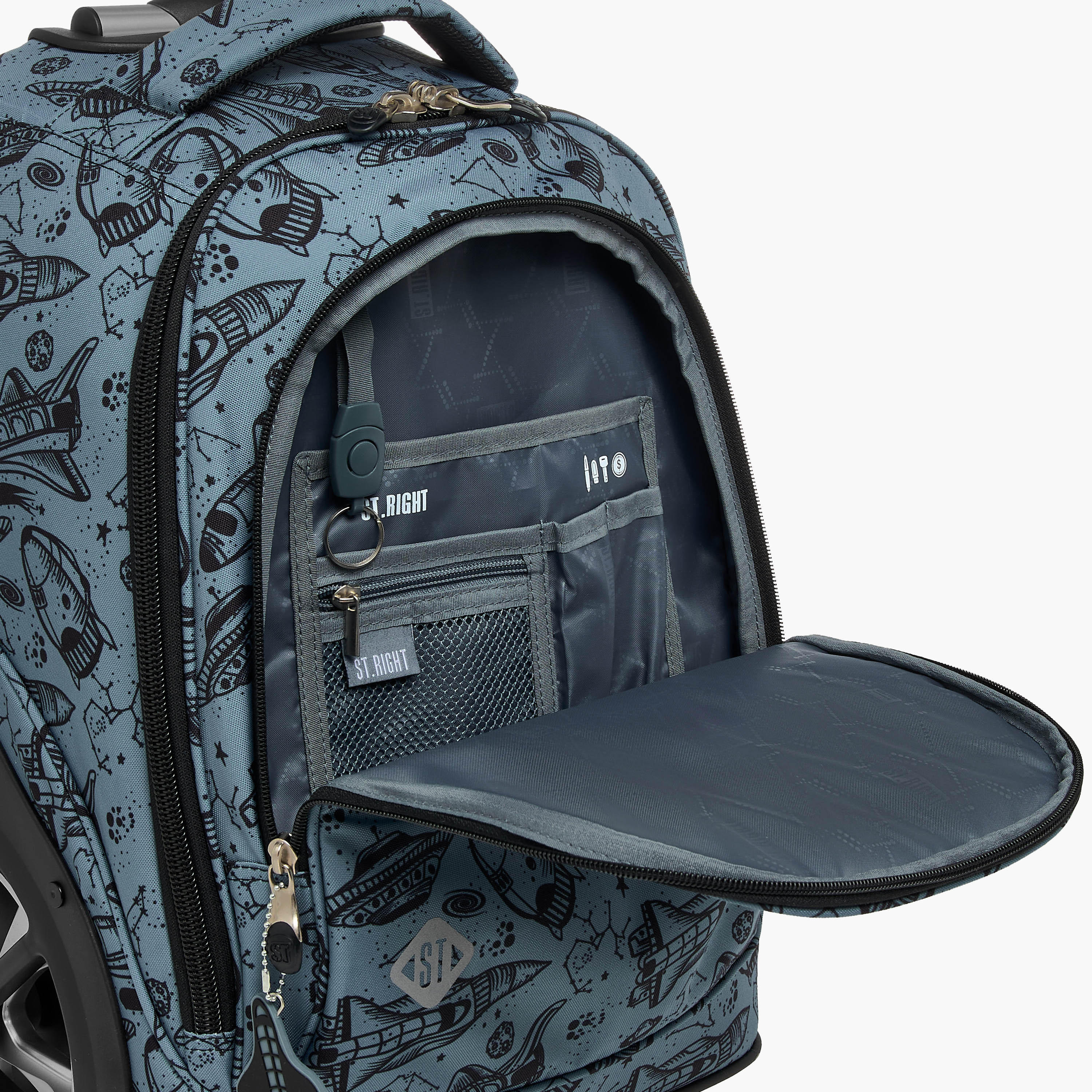 St.Right Space Trolley Bag for Boys 8-13 Years with Retractable Handle -school-bagsandbackpacks-trolleybags-image-12