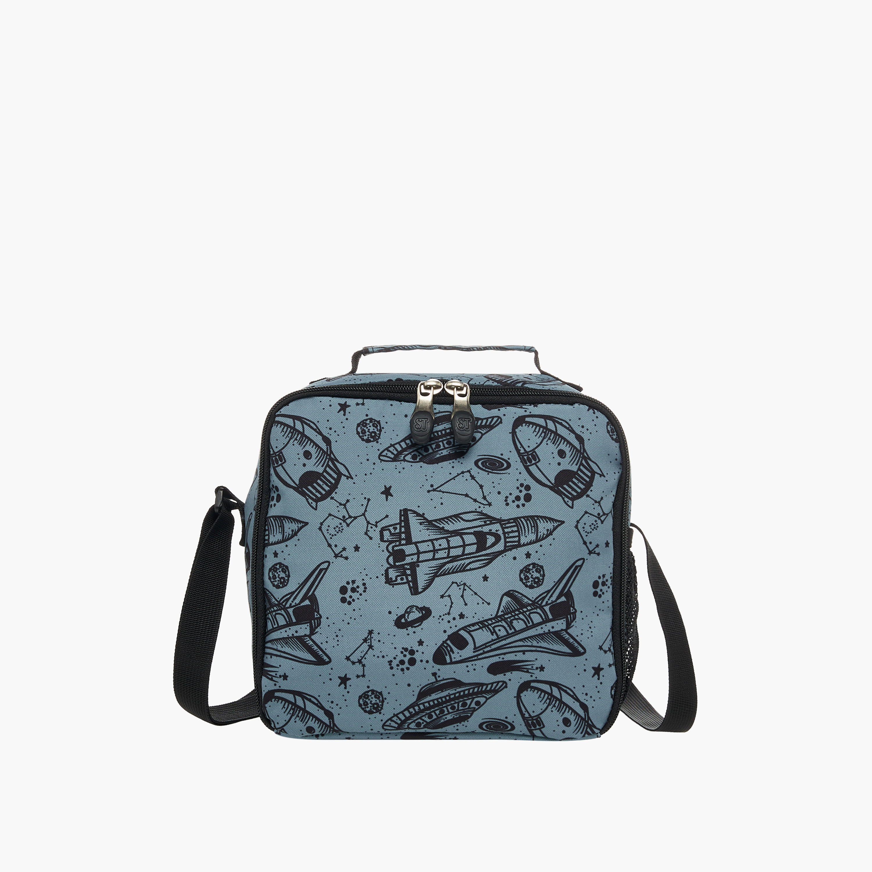 St.Right Space Print Lunch Bag with Adjustable Strap and Zip Closure-school-lunchessentials-lunchbags-image-1