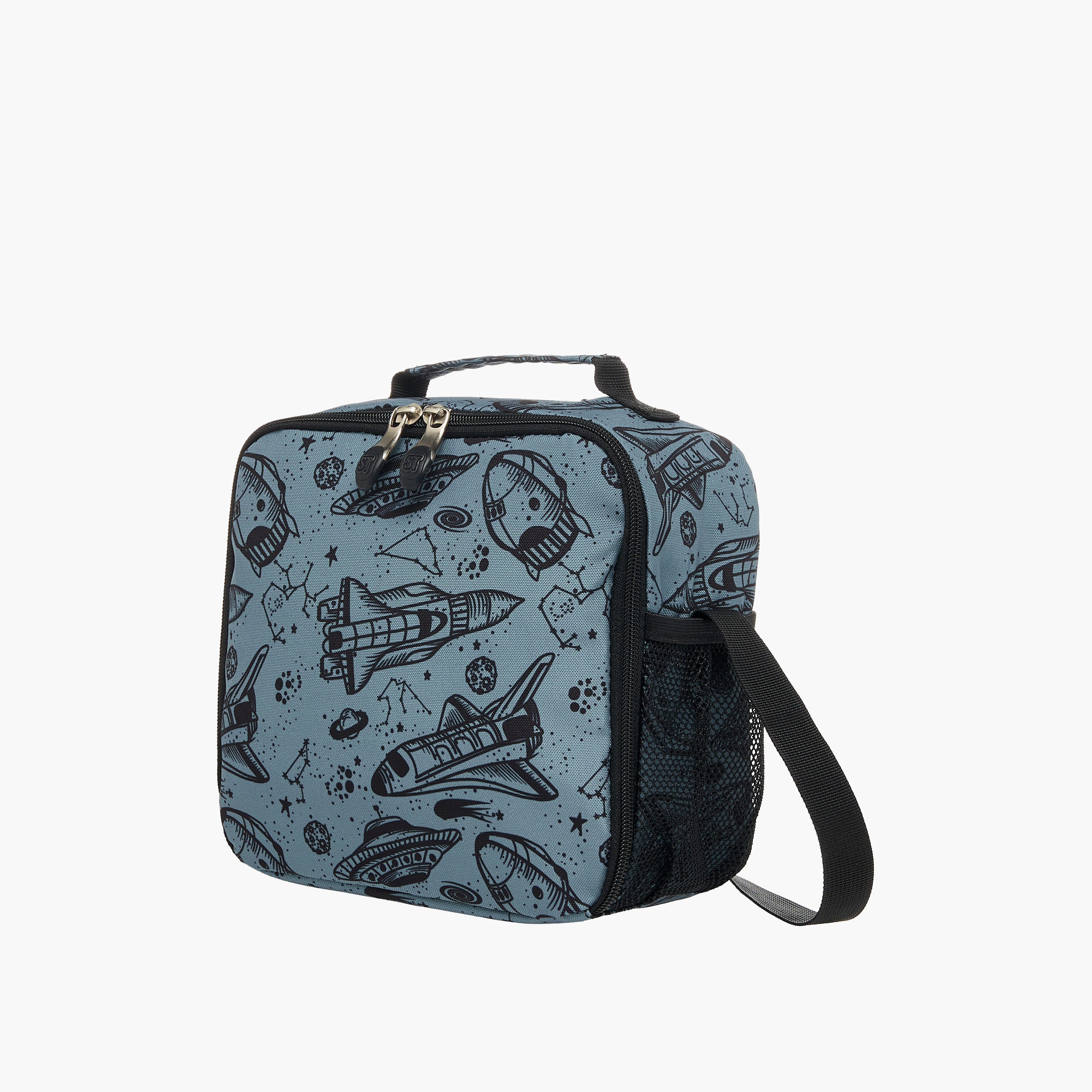 St.Right Space Print Lunch Bag with Adjustable Strap and Zip Closure-school-lunchessentials-lunchbags-image-2