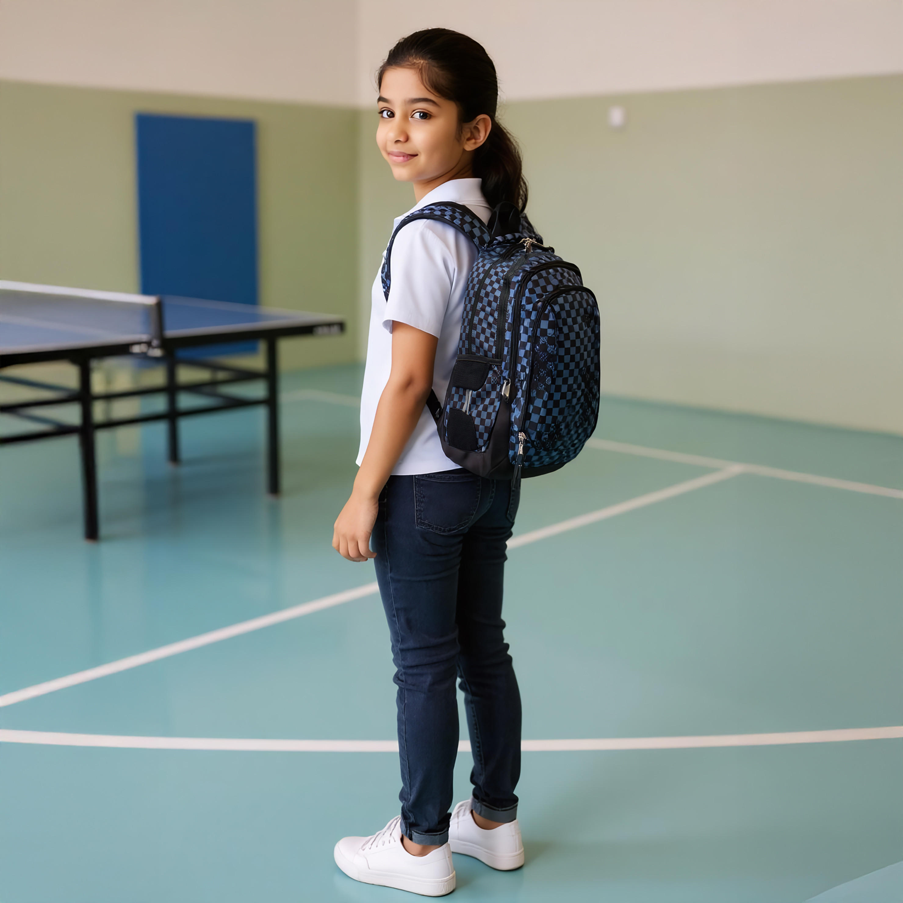 St.Right Checked 18-inch Backpack with Adjustable Straps and Zip Closure - 30x20x45 cms-school-bagsandbackpacks-backpacks-image-3