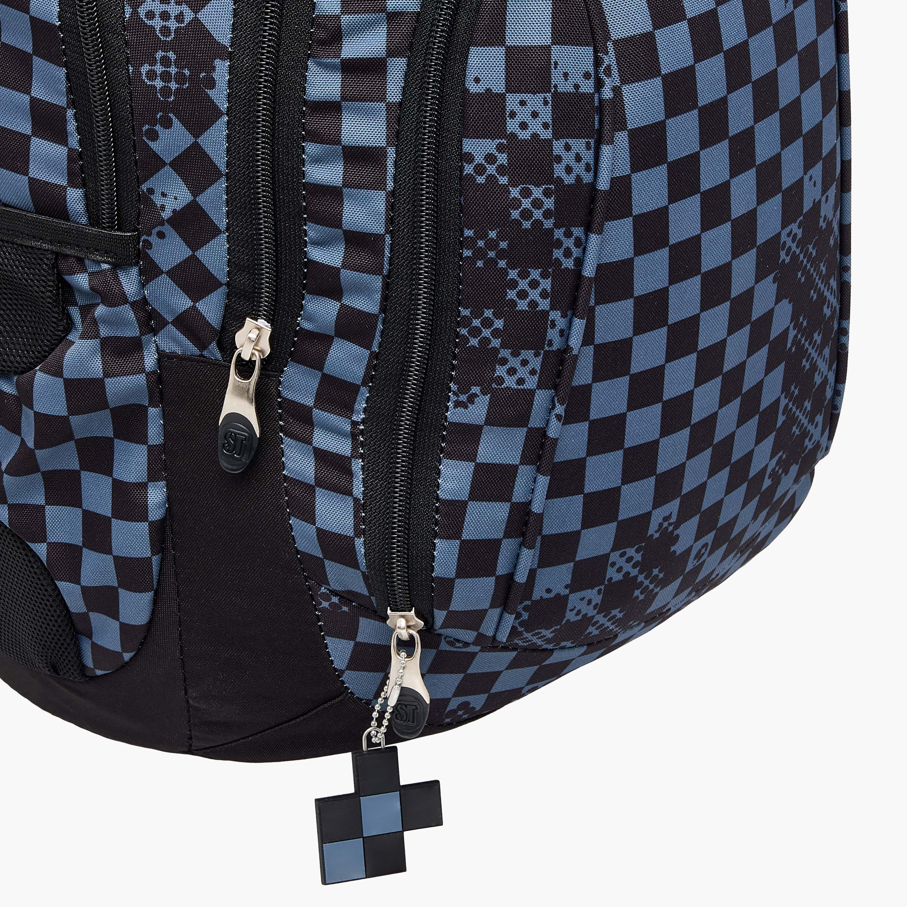 St.Right Checked 18-inch Backpack with Adjustable Straps and Zip Closure - 30x20x45 cms-school-bagsandbackpacks-backpacks-image-7