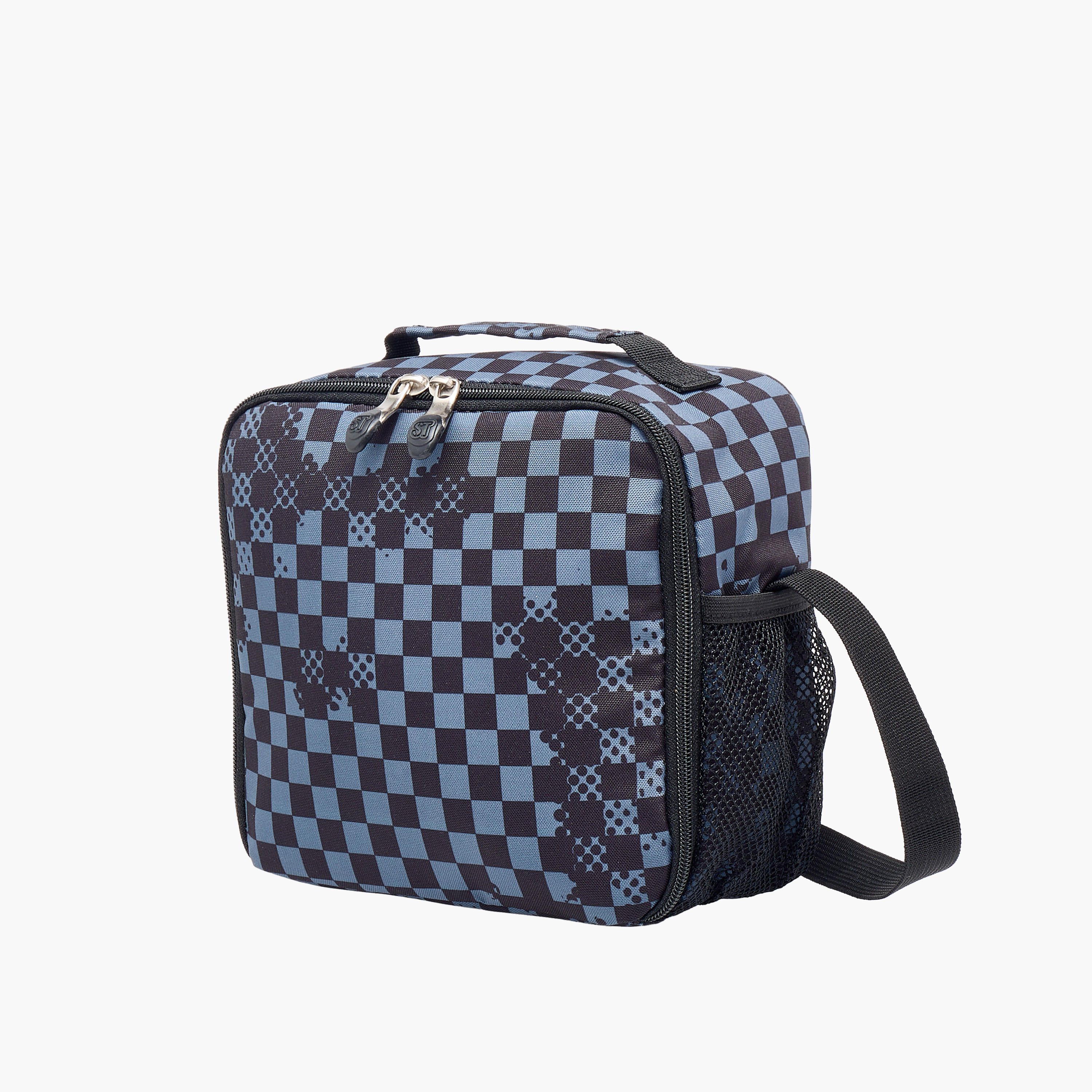St.Right Chessboard Print Lunch Bag with Adjustable Strap and Zip Closure-school-lunchessentials-lunchbags-image-2