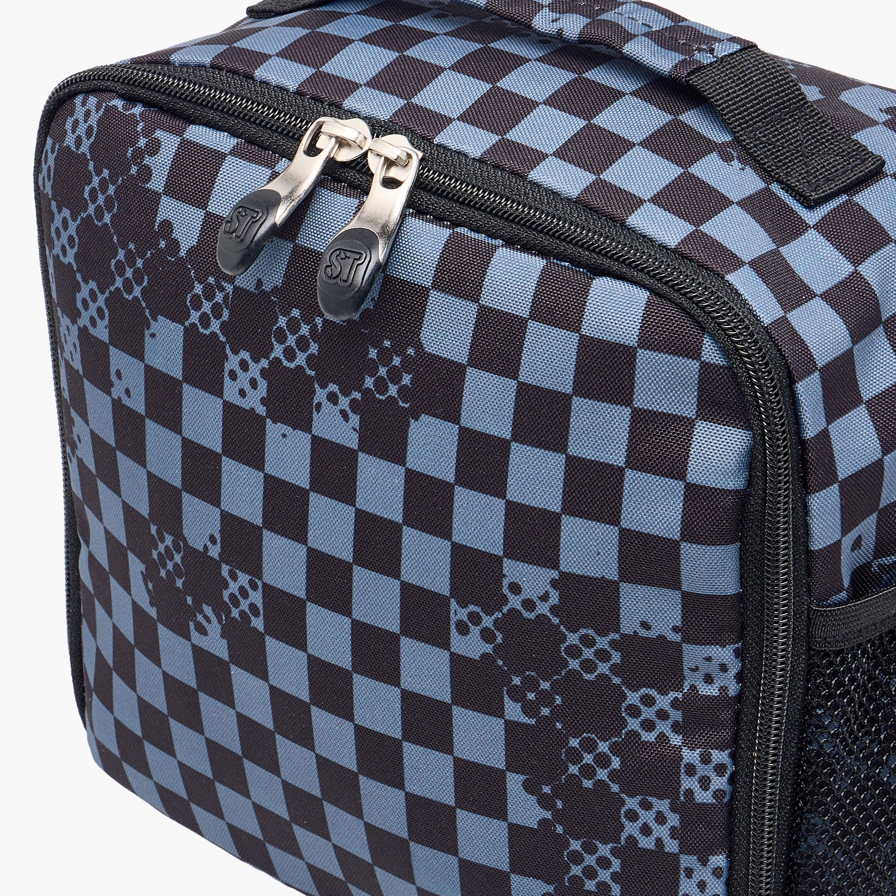St.Right Chessboard Print Lunch Bag with Adjustable Strap and Zip Closure-school-lunchessentials-lunchbags-image-4