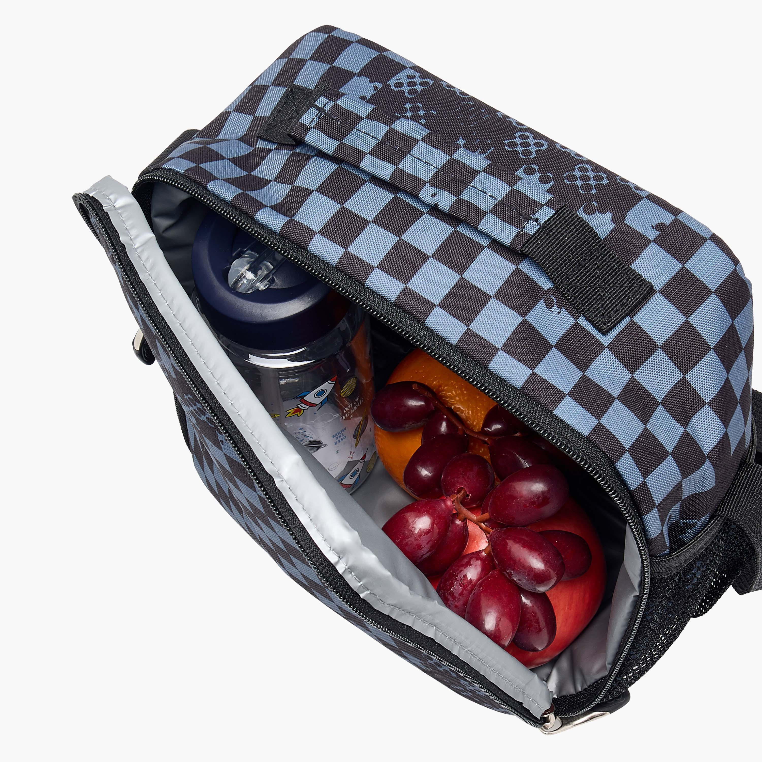 St.Right Chessboard Print Lunch Bag with Adjustable Strap and Zip Closure-school-lunchessentials-lunchbags-image-5