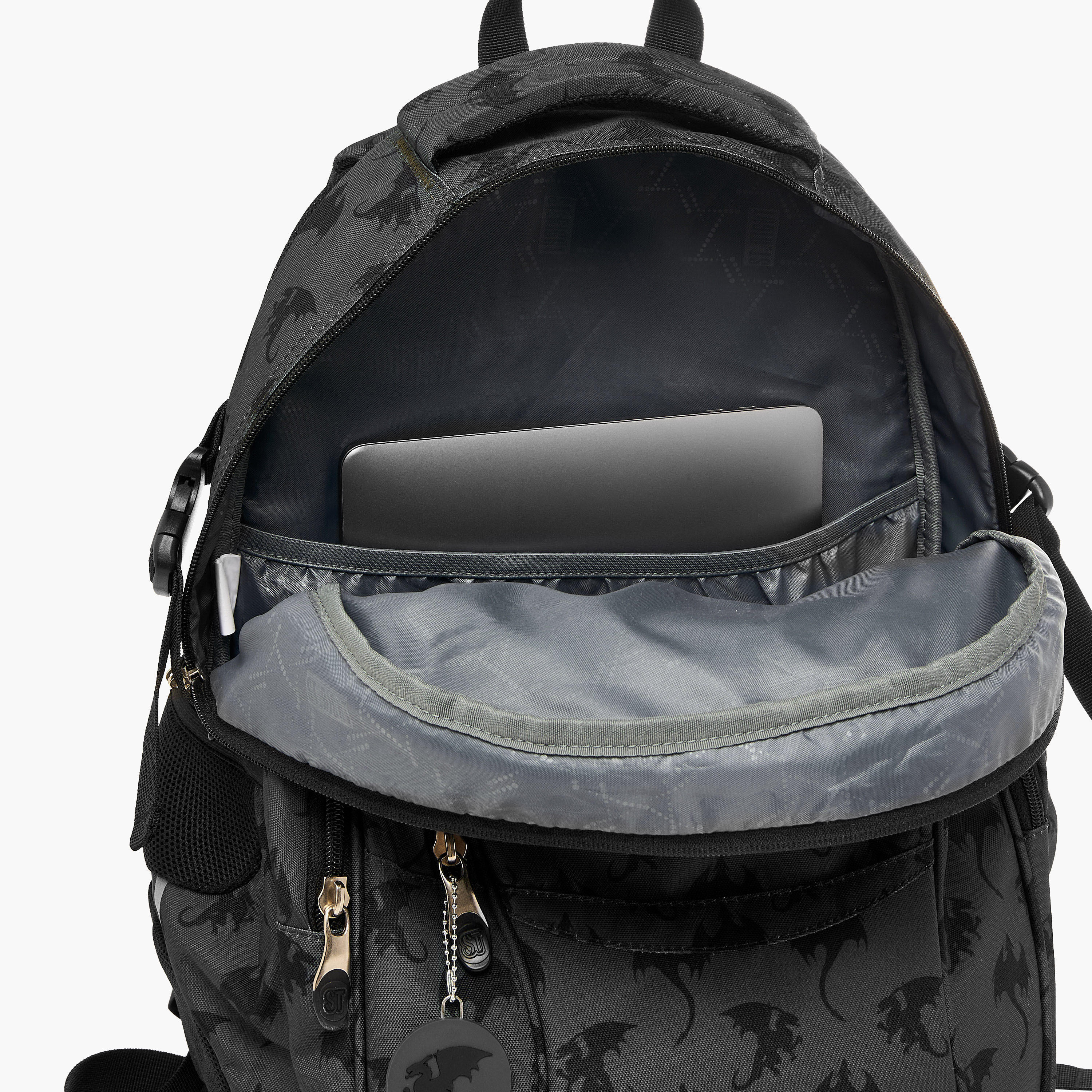 St.Right Dragon Print 18-inch Backpack with Adjustable Shoulder Straps - 30x20x45 cms-school-bagsandbackpacks-backpacks-image-12